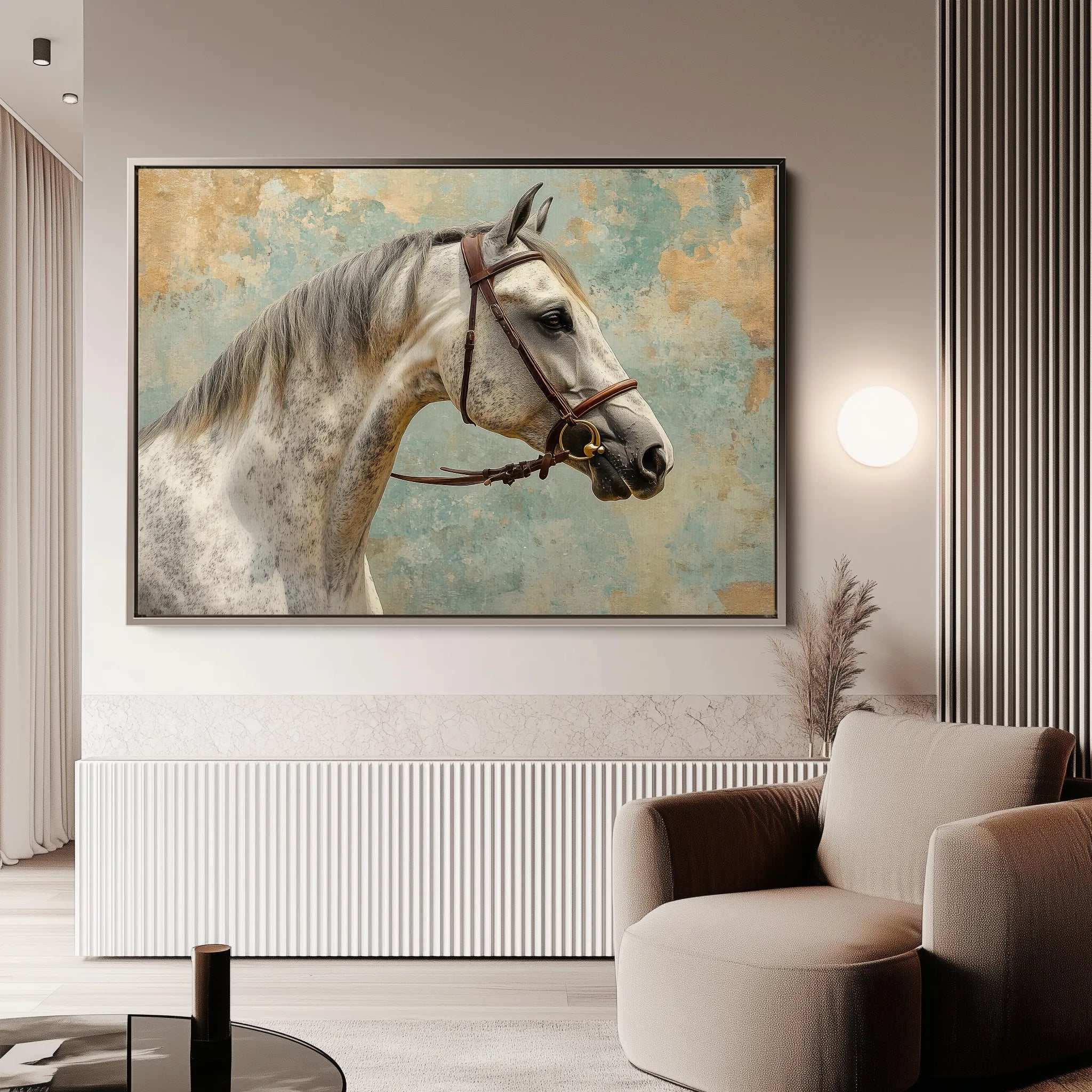 Horses 180 Canvas Art 60 x 40 cm / Black