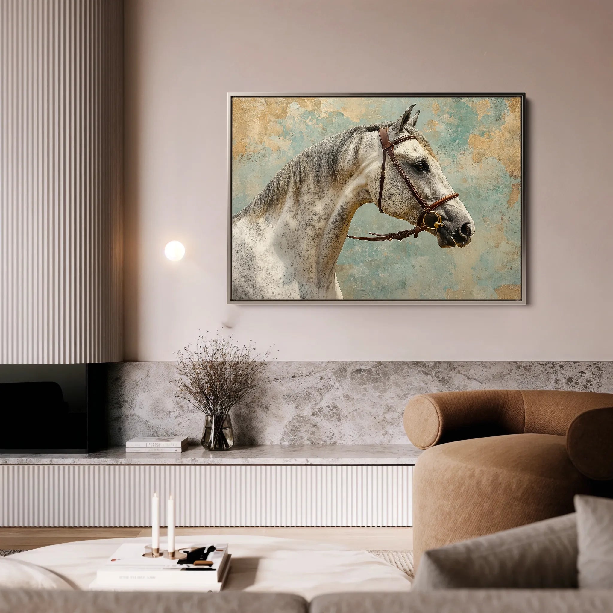 Horses 180 Canvas Art 60 x 40 cm / Black