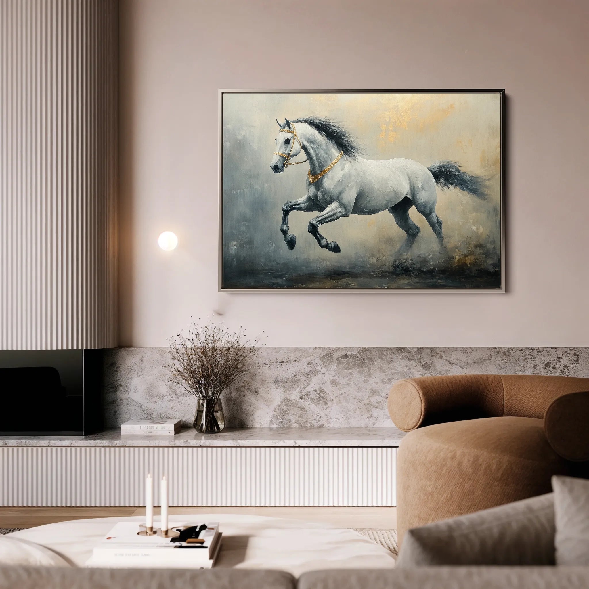 Horses 182 Canvas Art 60 x 40 cm / Black