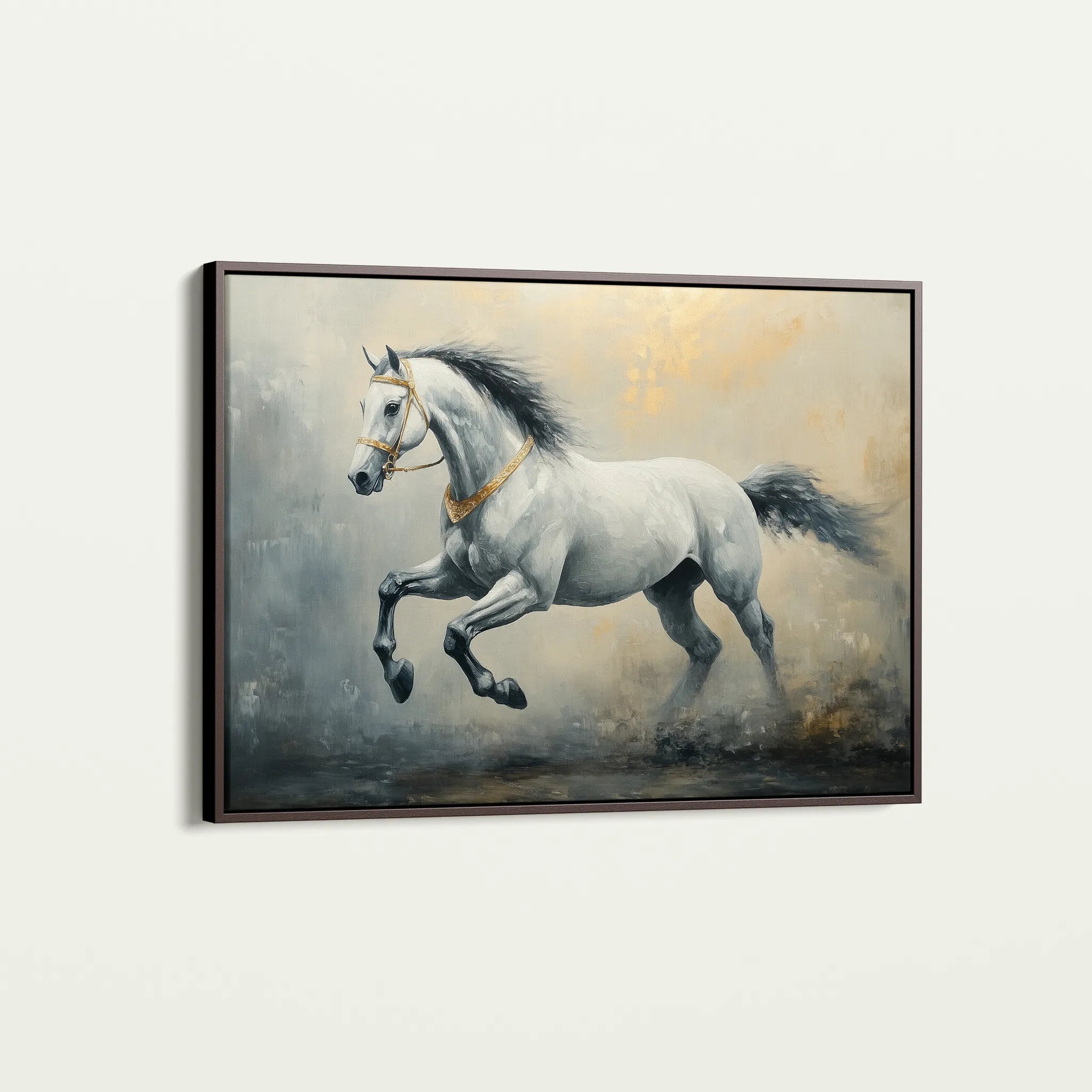 Horses 182 Canvas Art 60 x 40 cm / Black