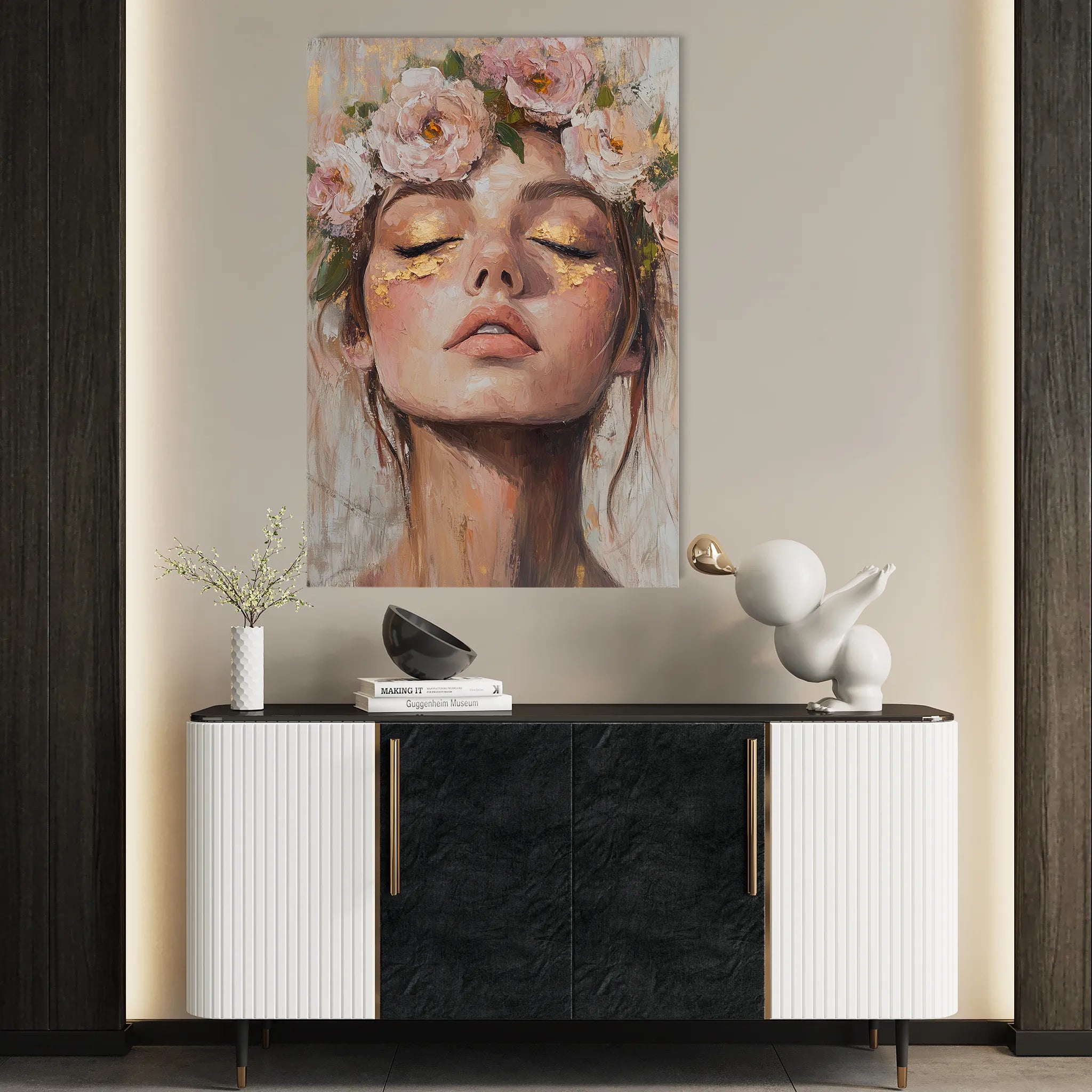 Portrait 183 Canvas Art 60 x 40 cm / Black