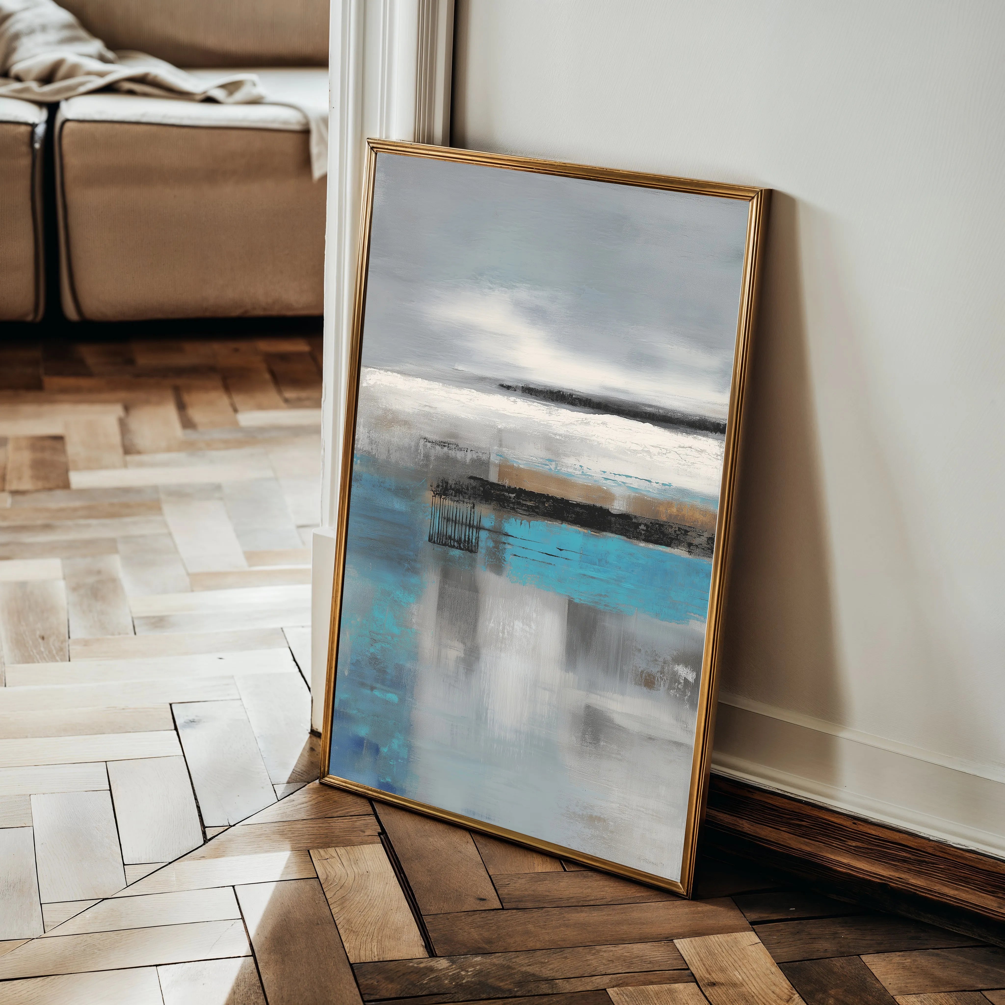 Abstract 1837 Canvas Art 60 x 40 cm / Black