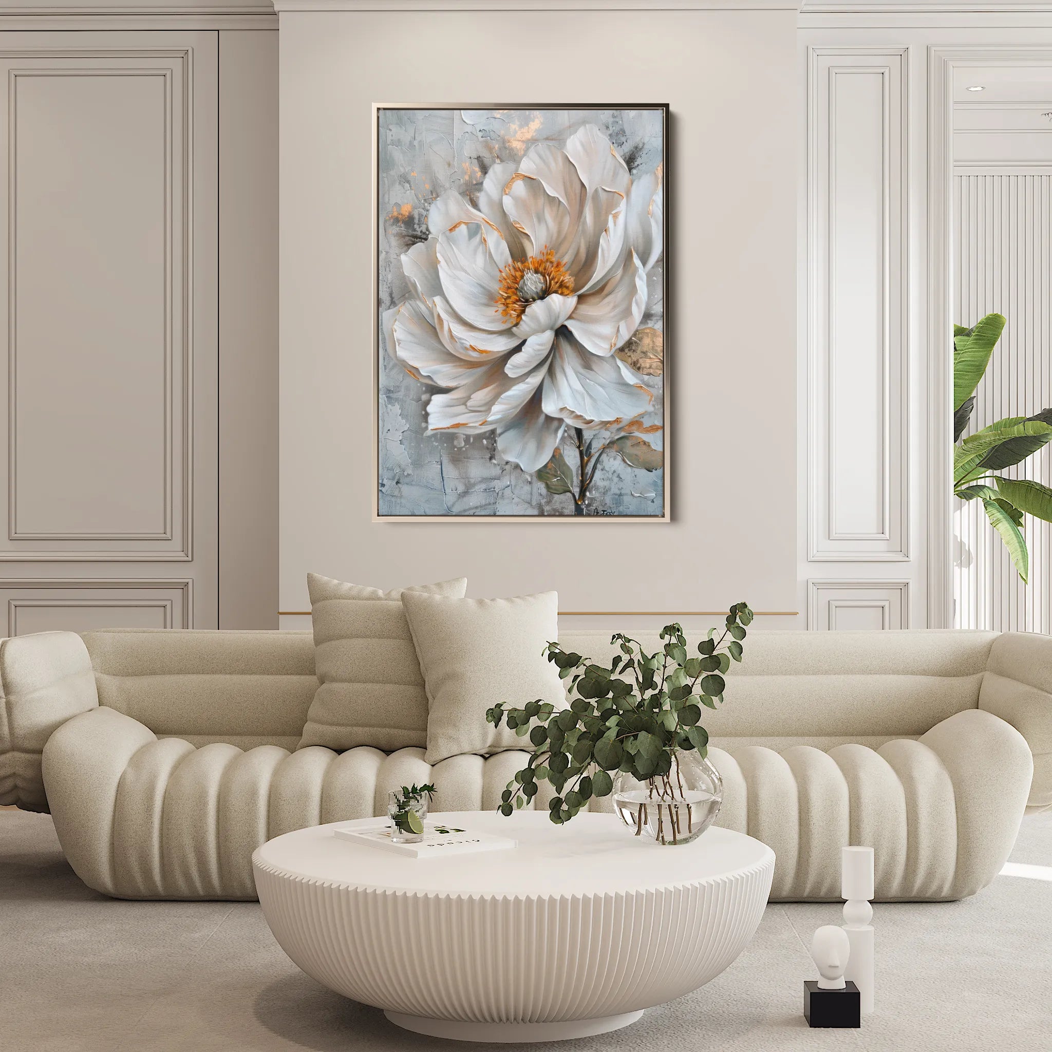 Floral 186 Canvas Art 60 x 40 cm / Black