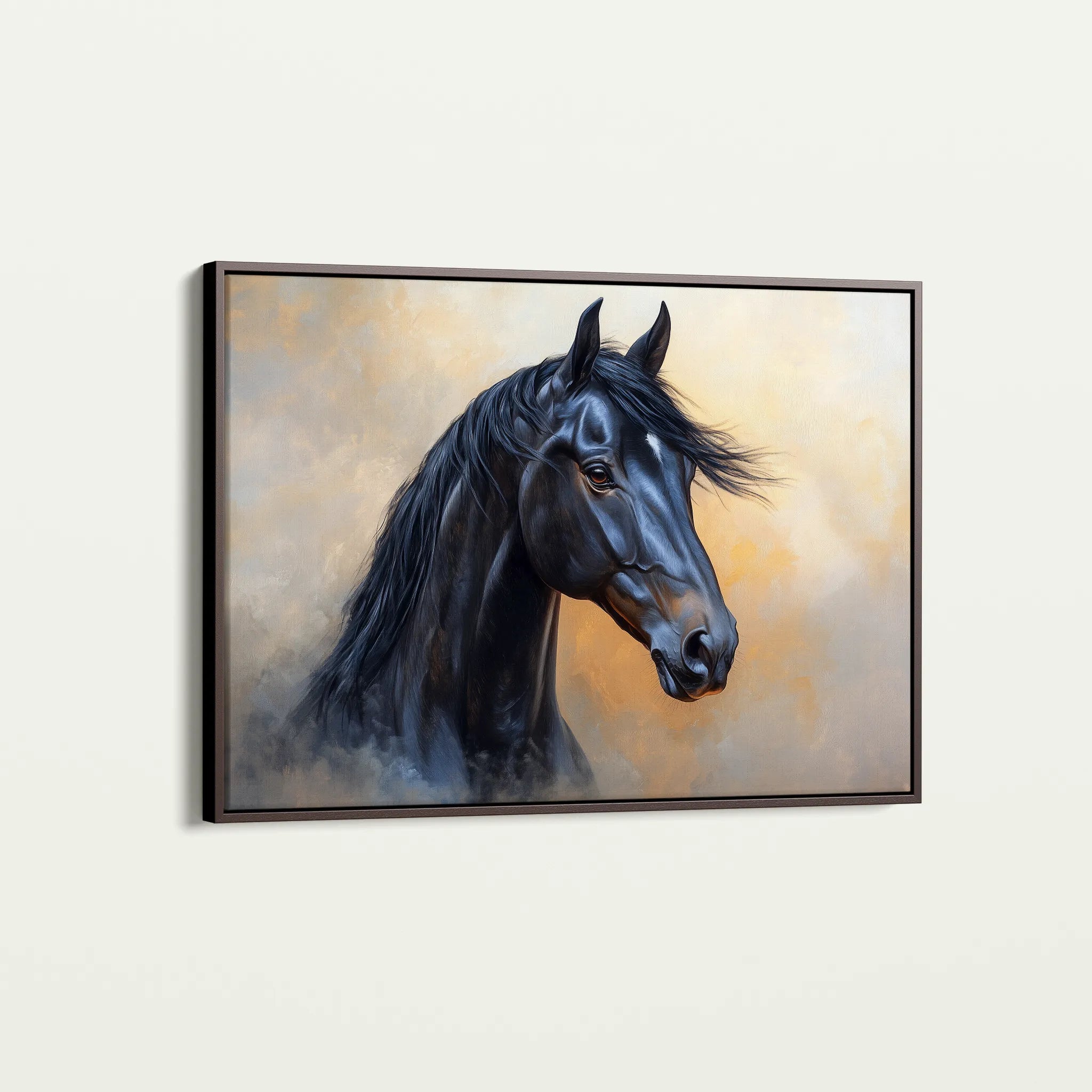 Horses 186 Canvas Art 60 x 40 cm / Black