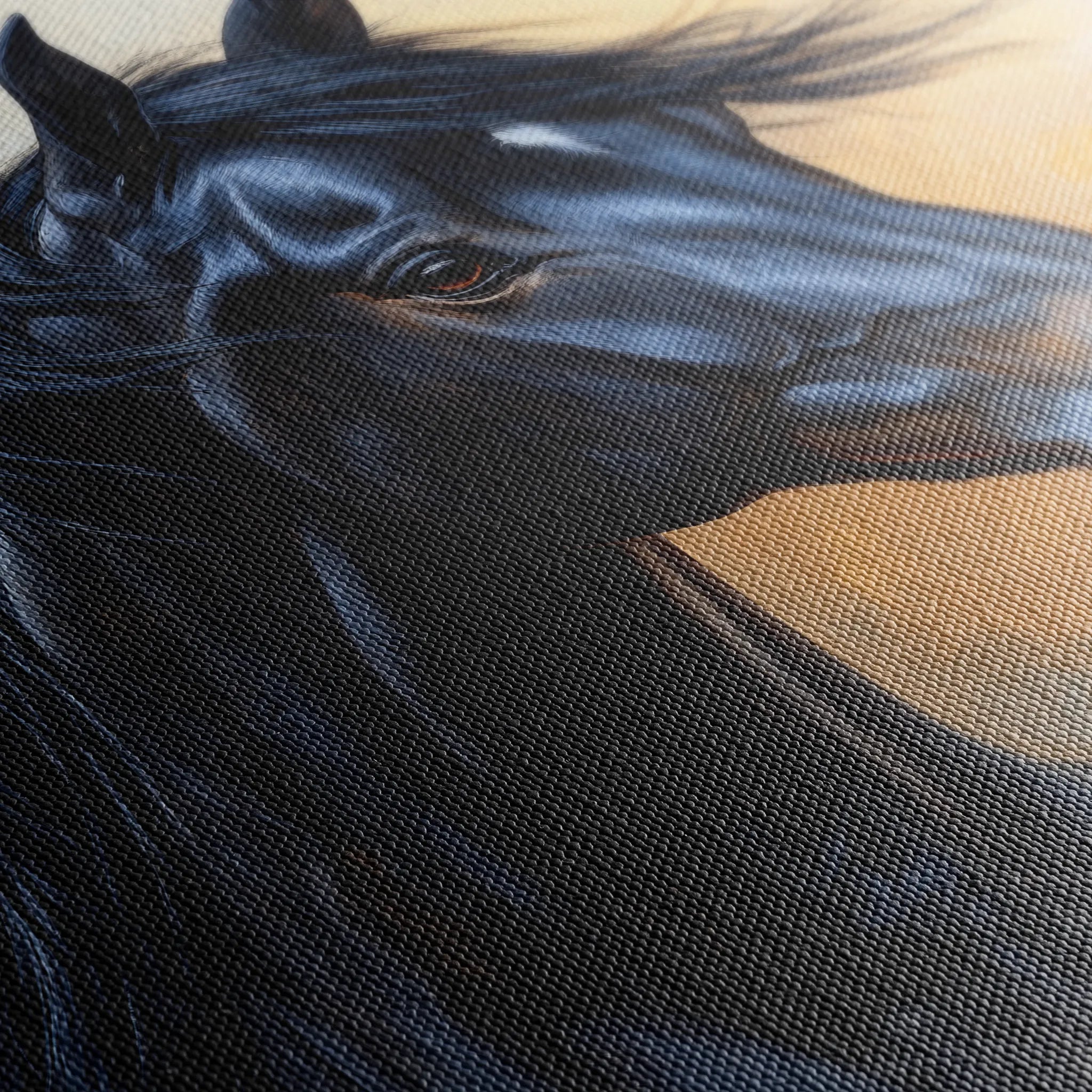 Horses 186 Canvas Art 60 x 40 cm / Black