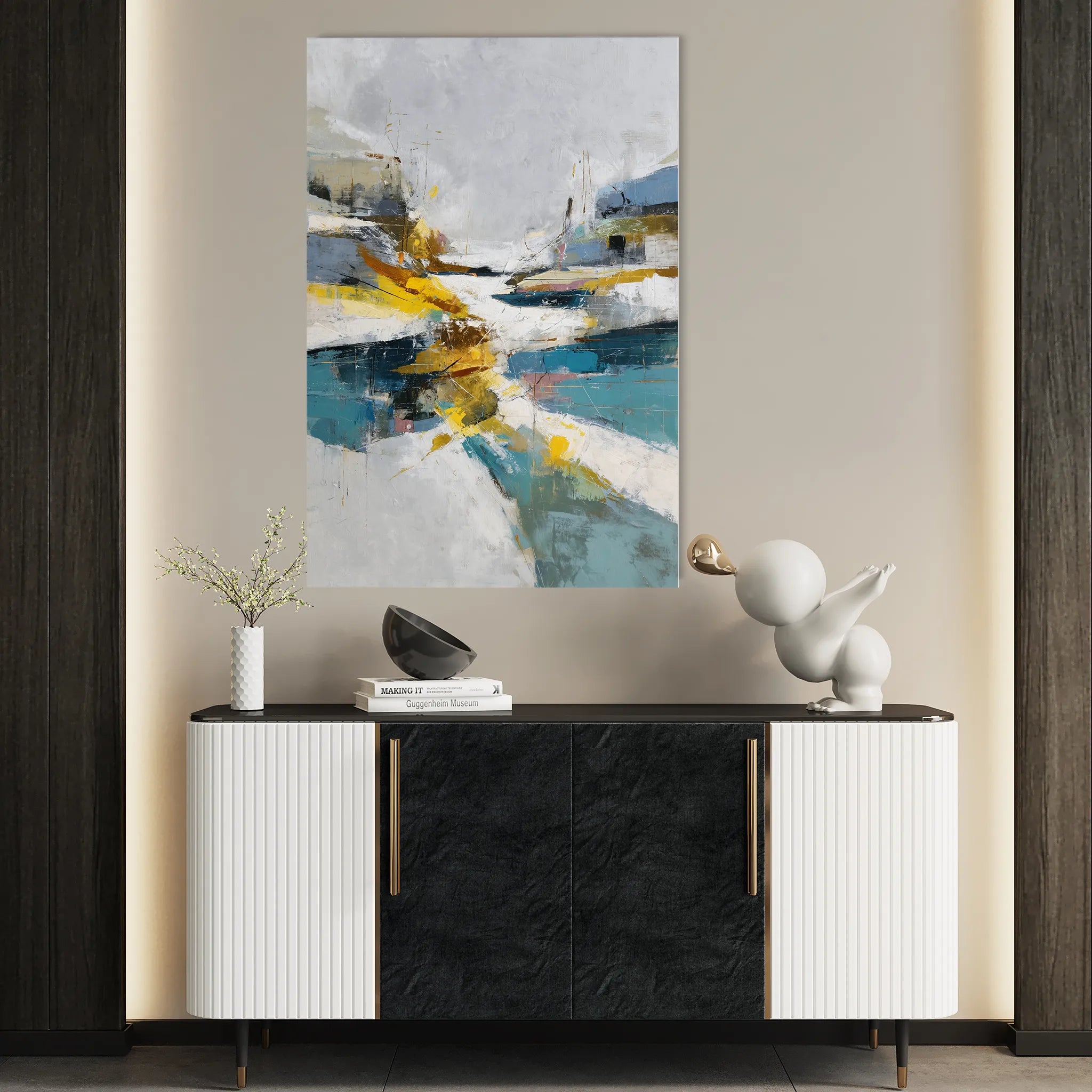 Abstract 1865 Canvas Art 60 x 40 cm / Black