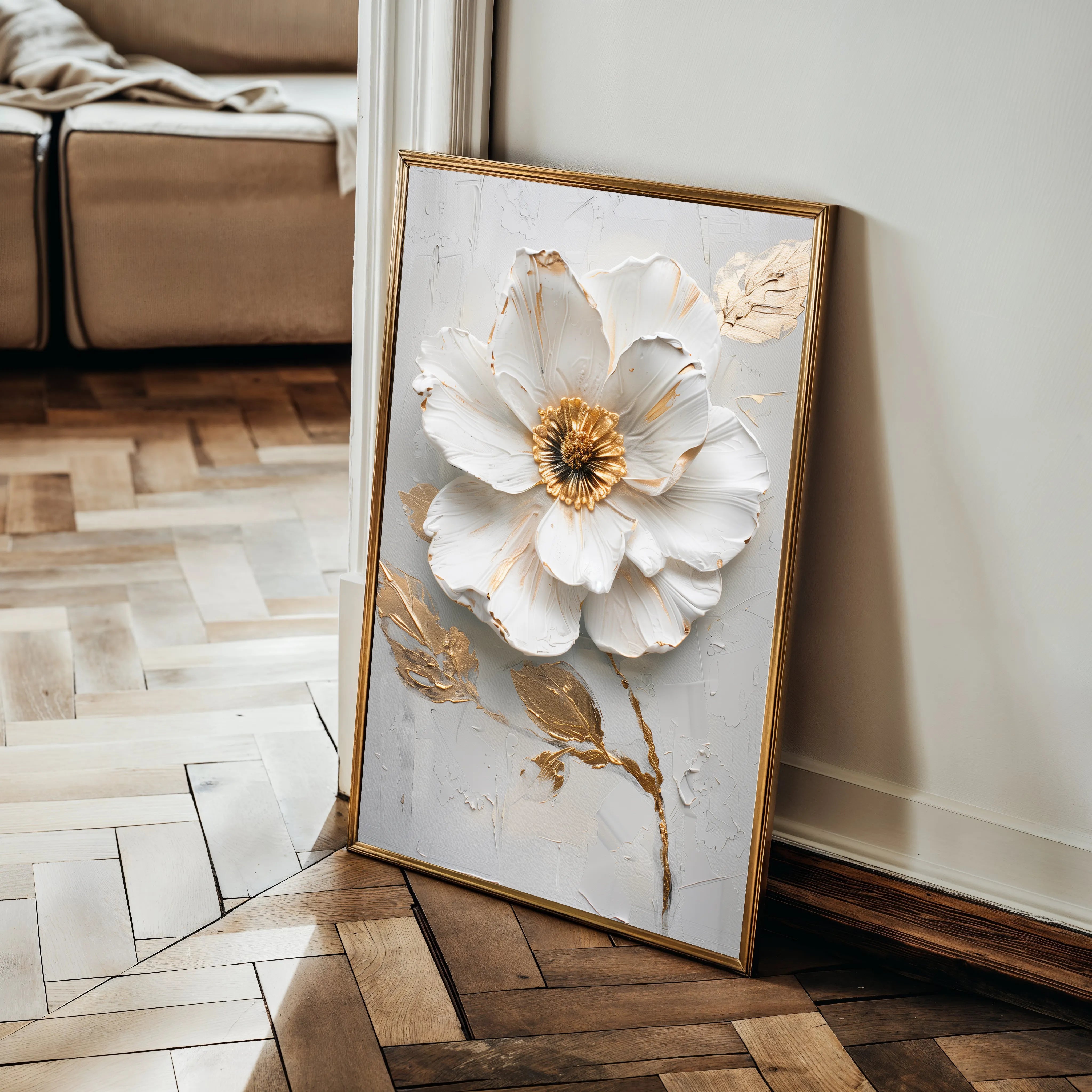 Floral 187 Canvas Art 60 x 40 cm / Black