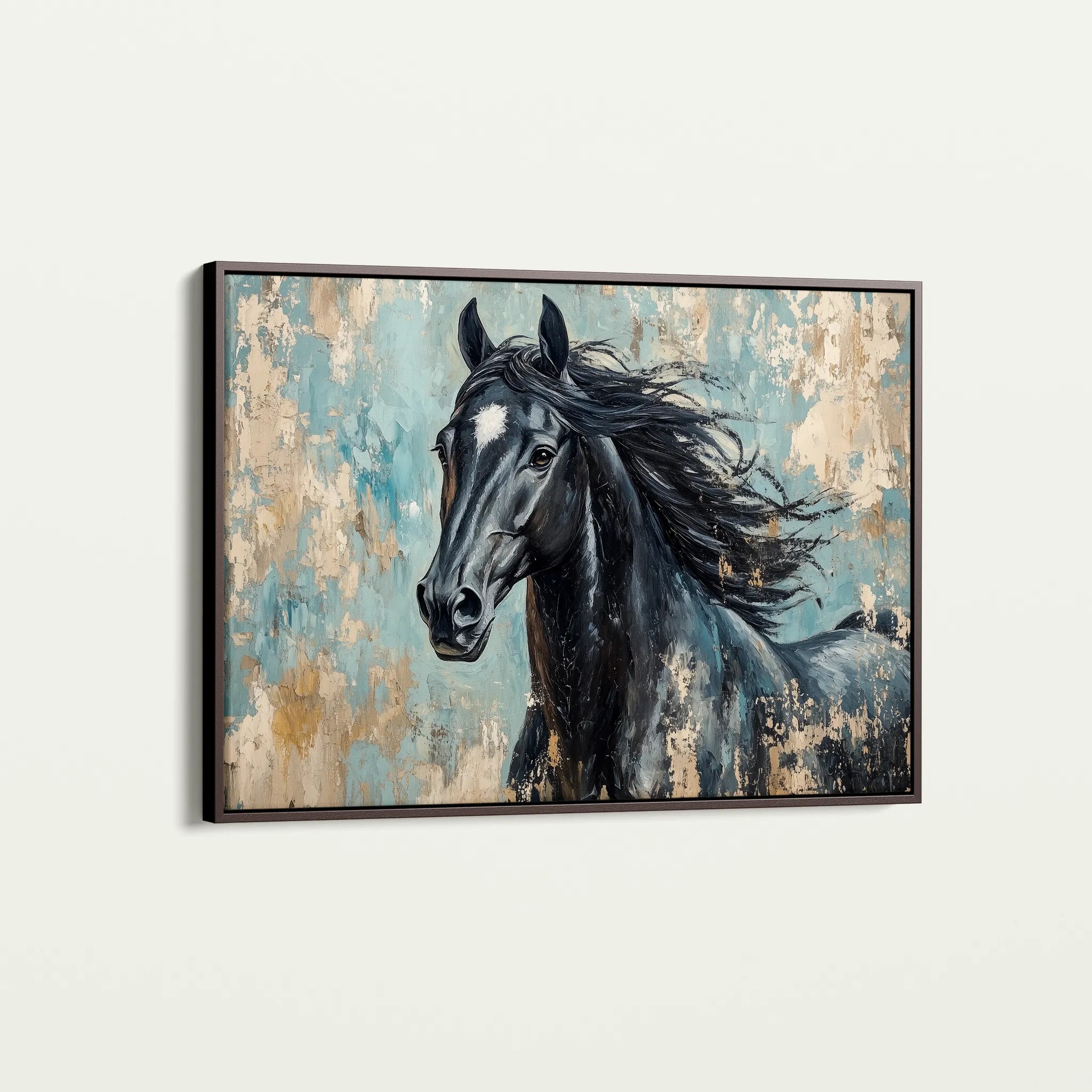 Horses 187 Canvas Art 60 x 40 cm / Black