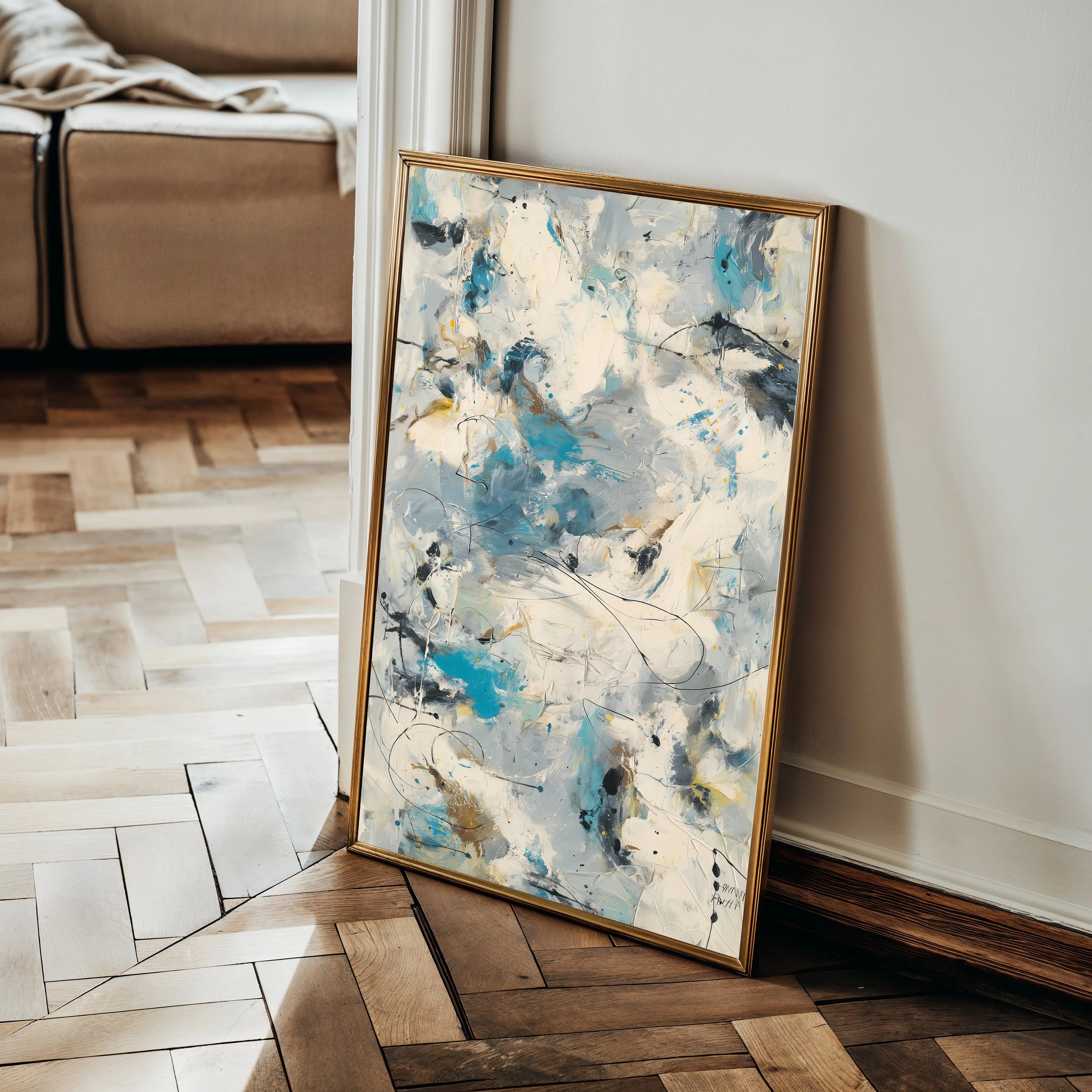 Abstract 1870 Canvas Art 60 x 40 cm / Black