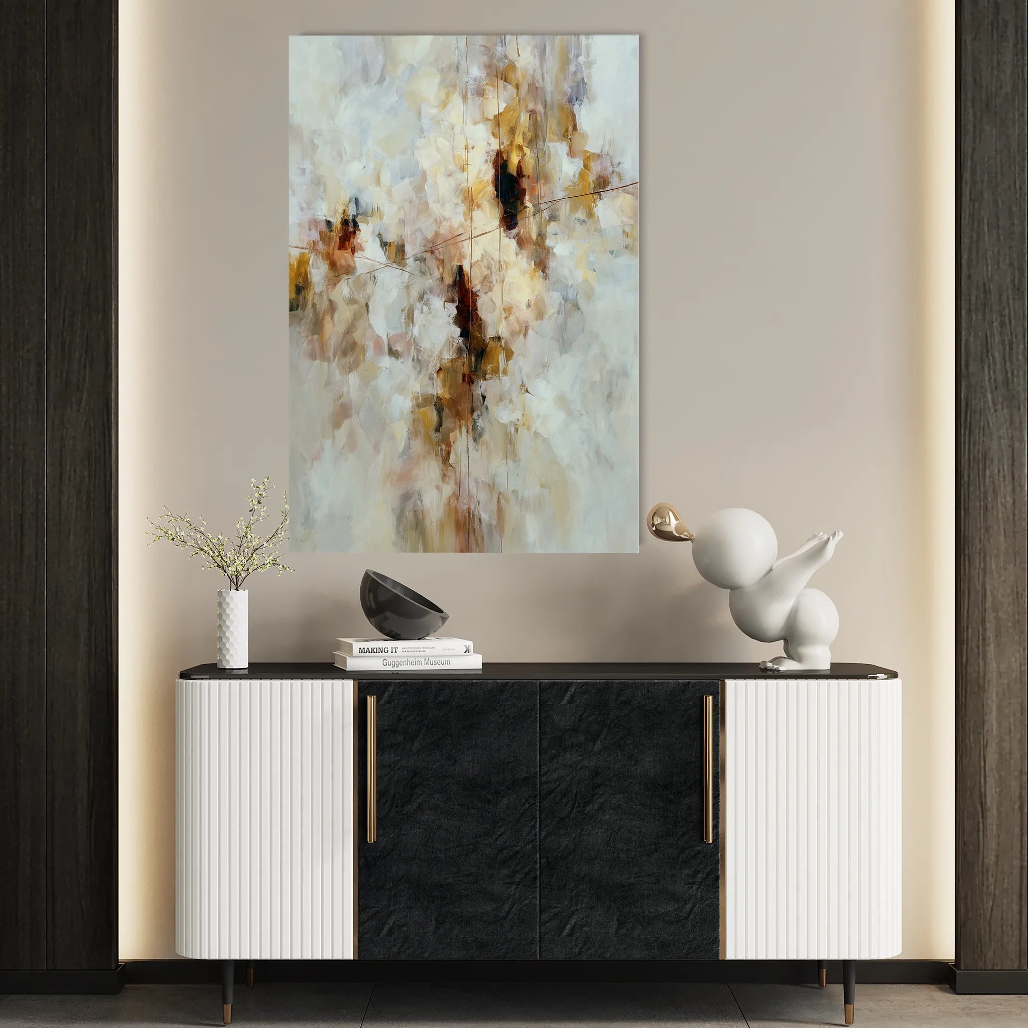Abstract 1876 Canvas Art 60 x 40 cm / Black