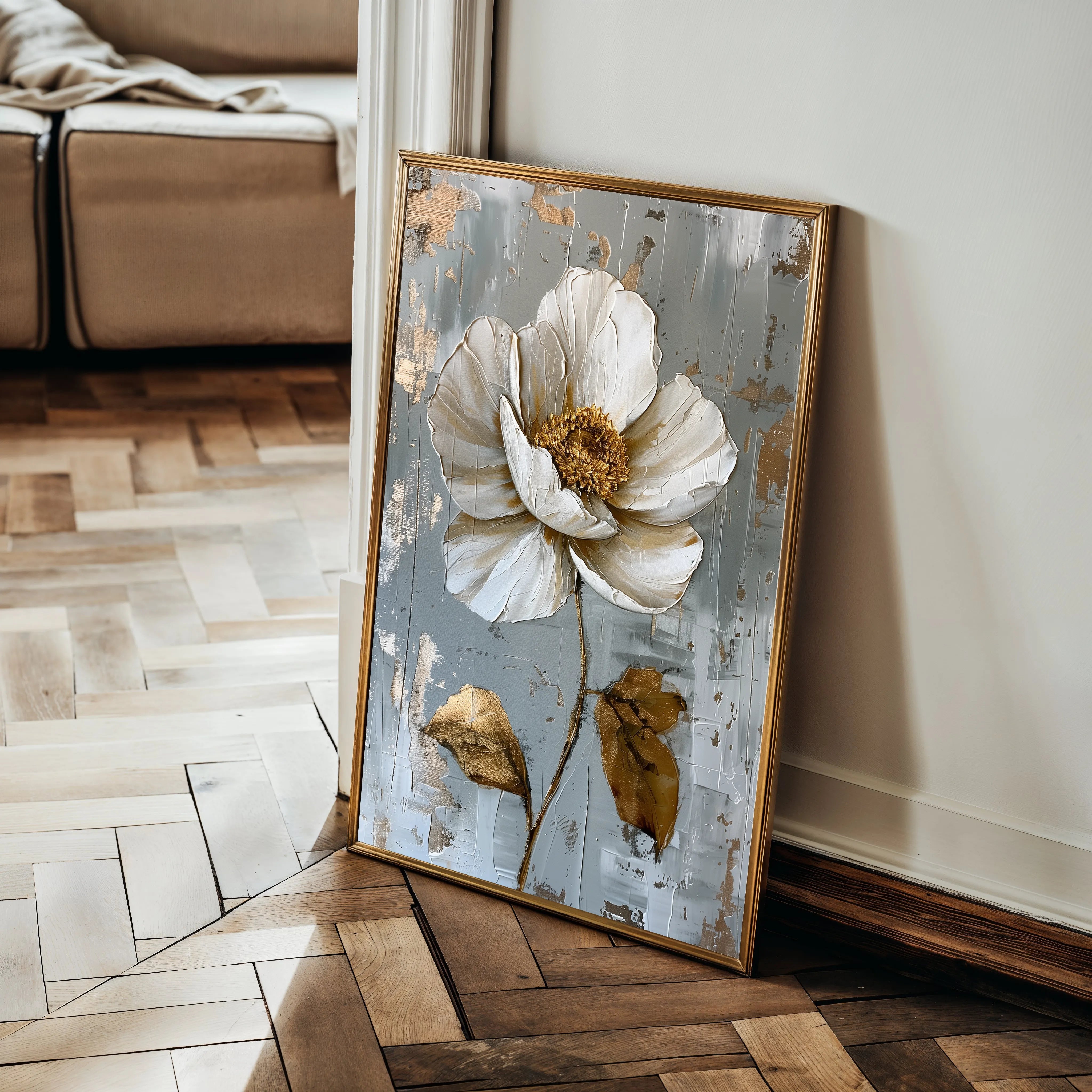 Floral 188 Canvas Art 60 x 40 cm / Black