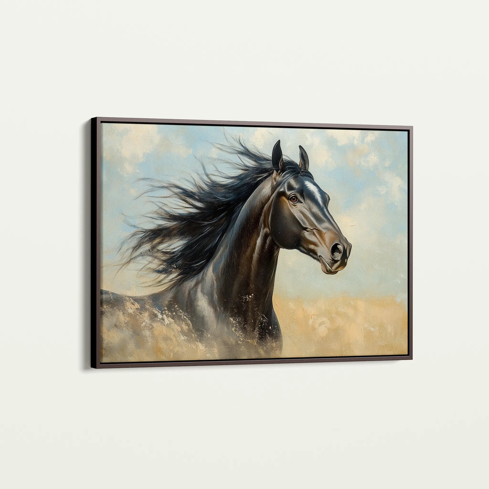 Horses 188 Canvas Art 60 x 40 cm / Black