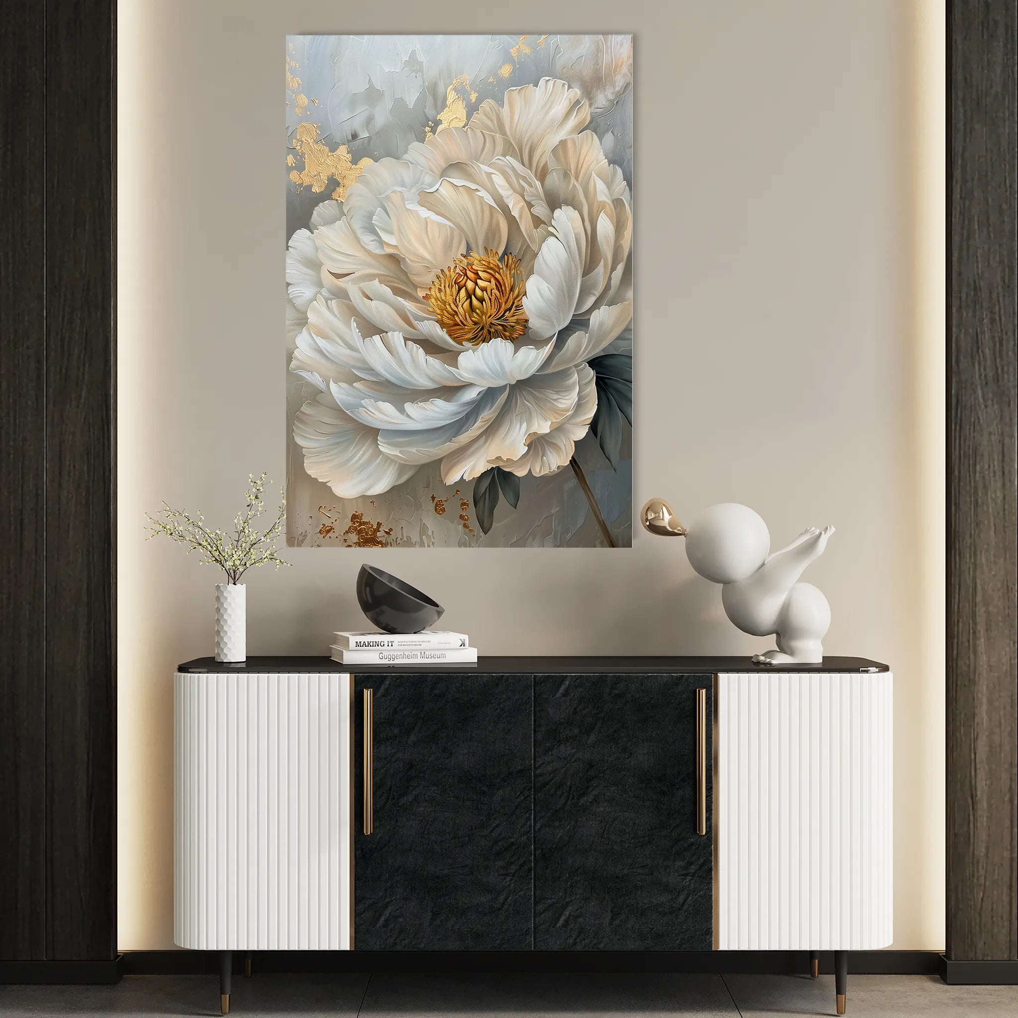 Floral 189 Canvas Art 60 x 40 cm / Black