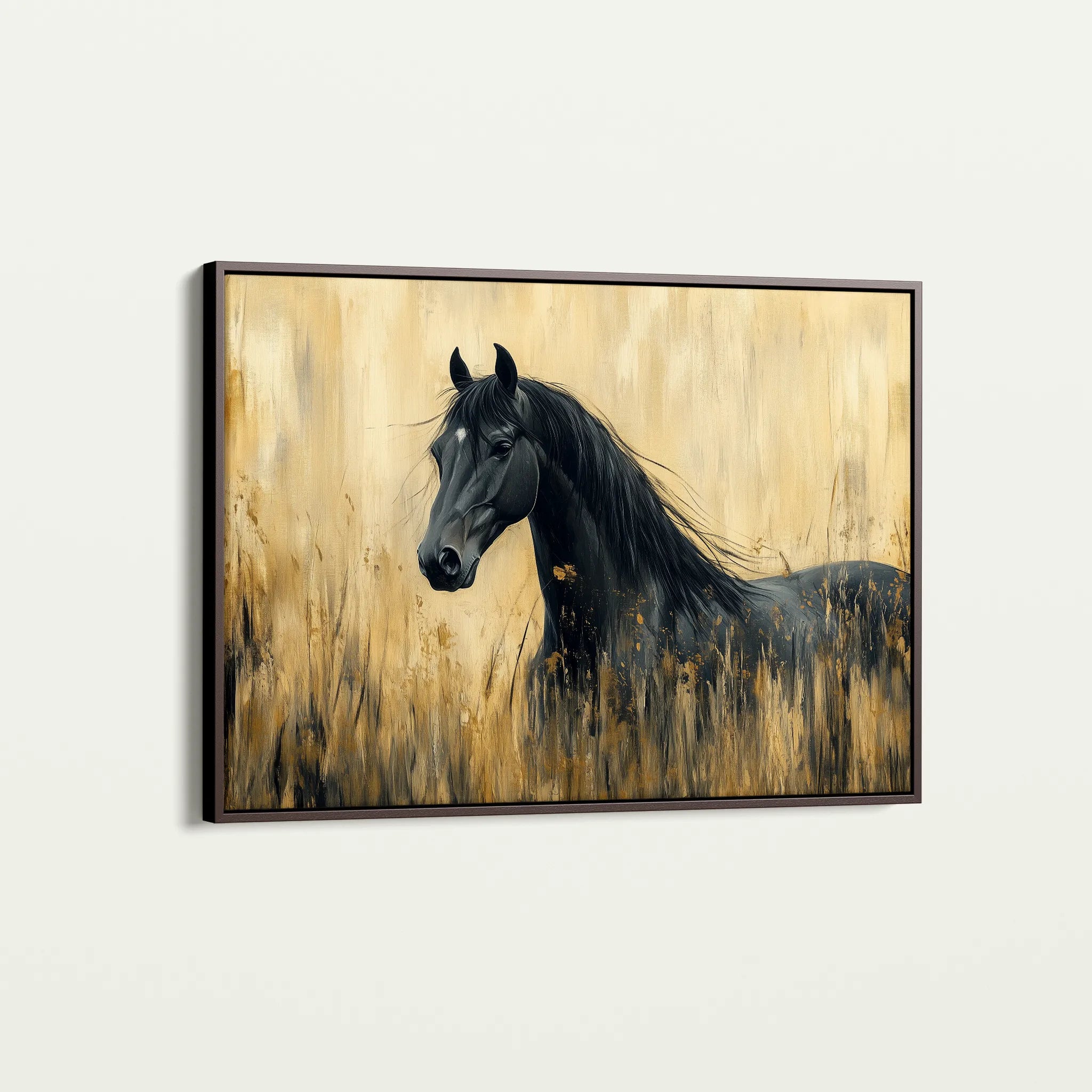 Horses 189 Canvas Art 60 x 40 cm / Black