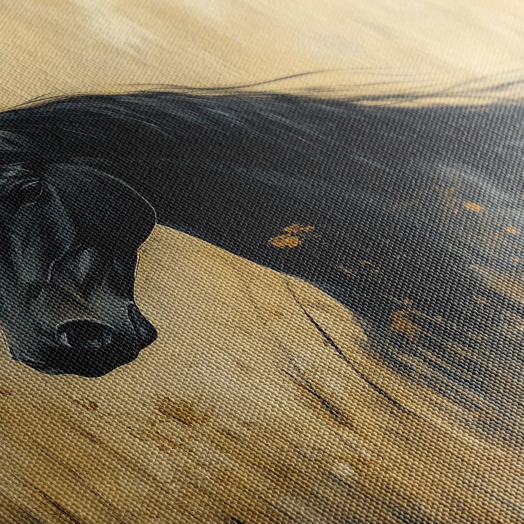 Horses 189 Canvas Art 60 x 40 cm / Black