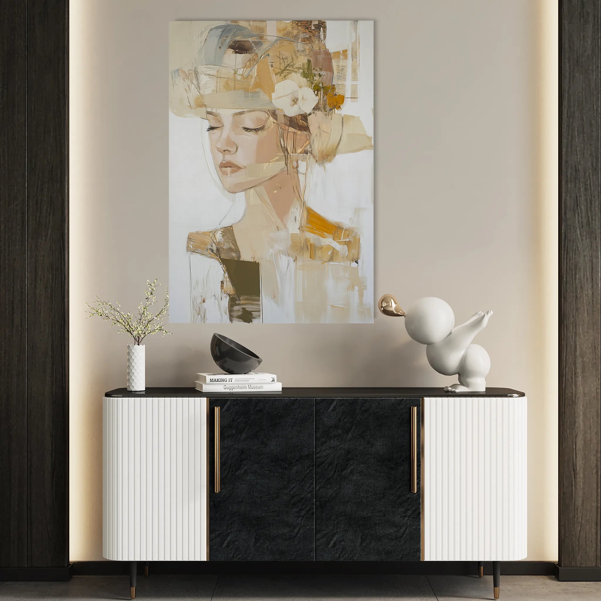 Portrait 189 Canvas Art 60 x 40 cm / Black