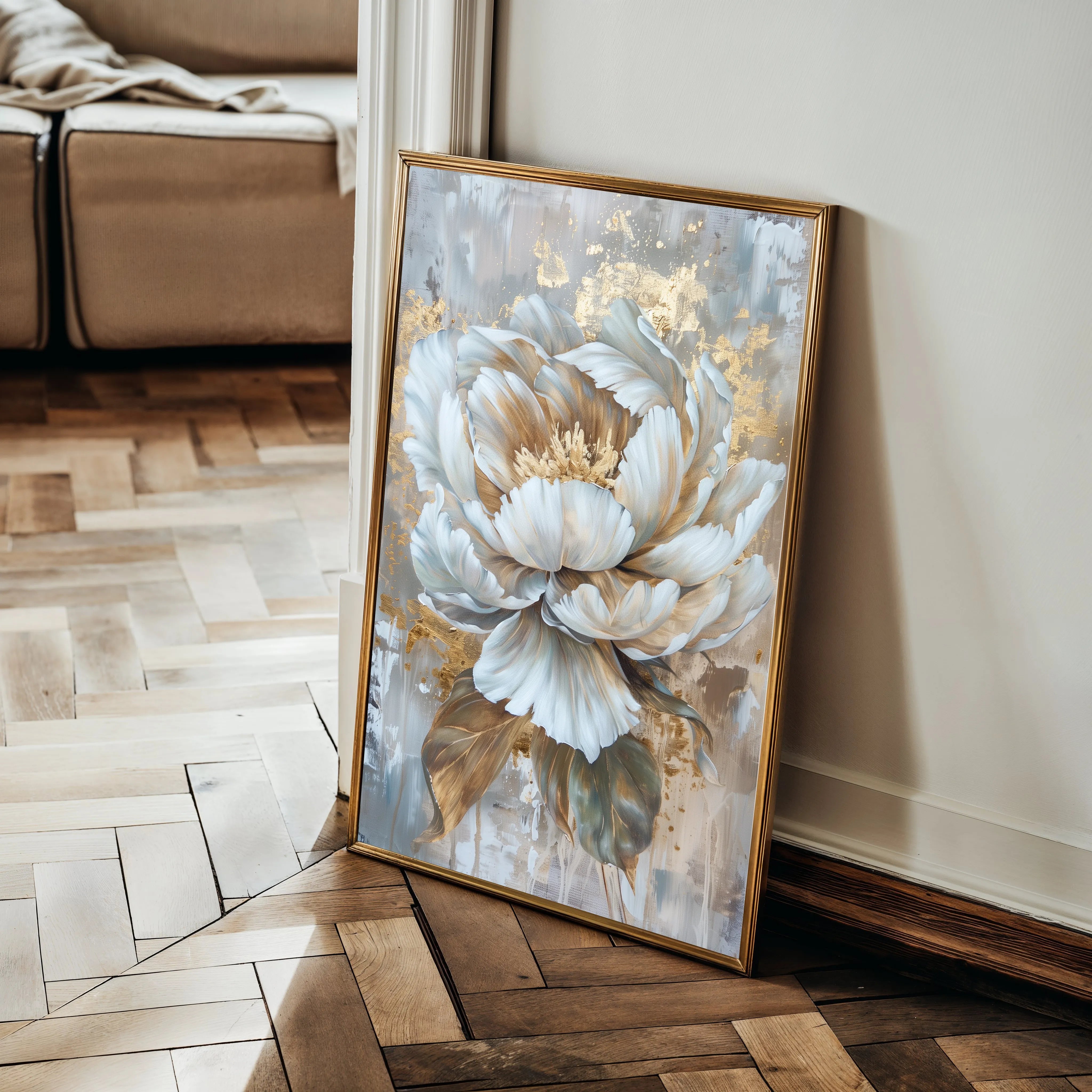 Floral 190 Canvas Art 60 x 40 cm / Black