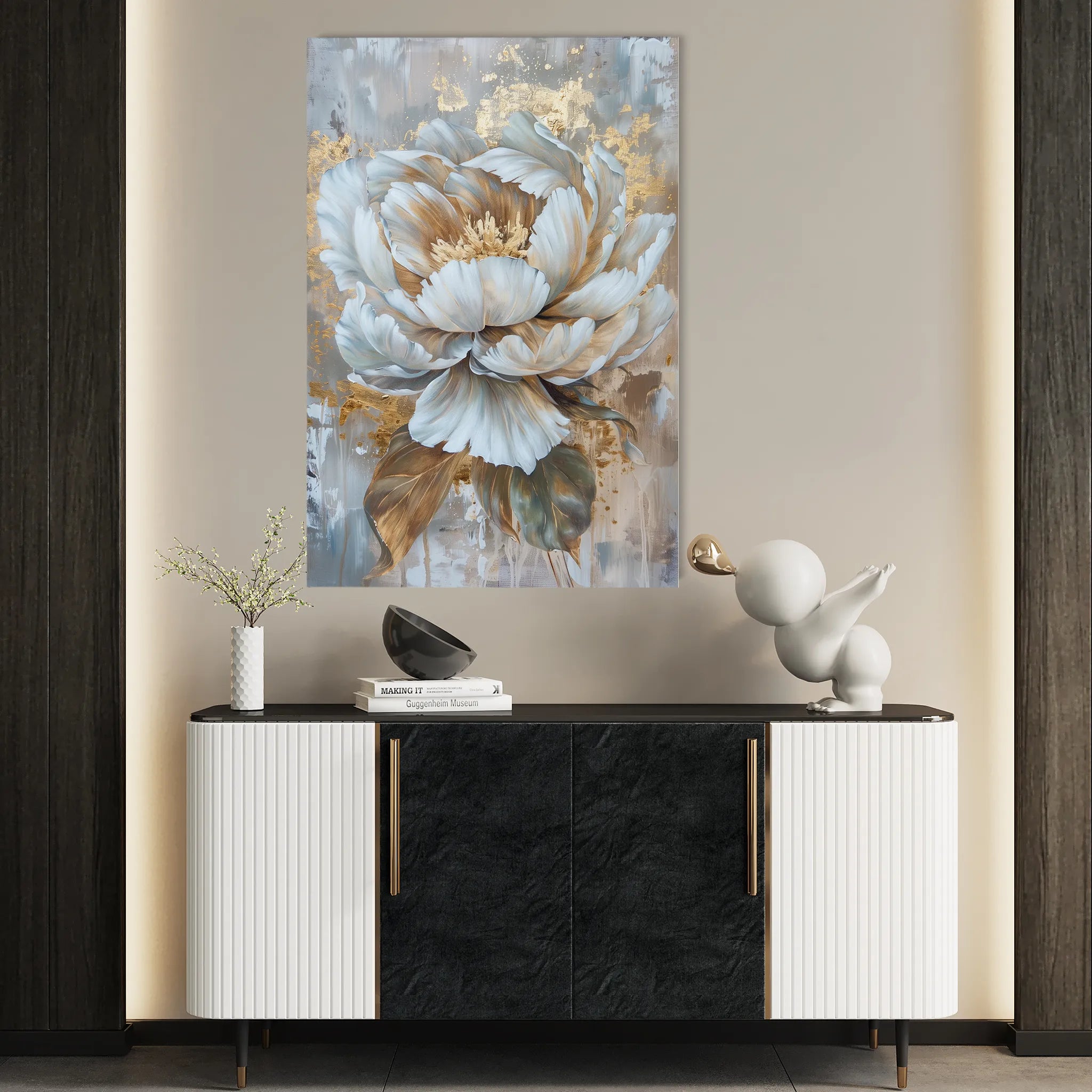 Floral 190 Canvas Art 60 x 40 cm / Black