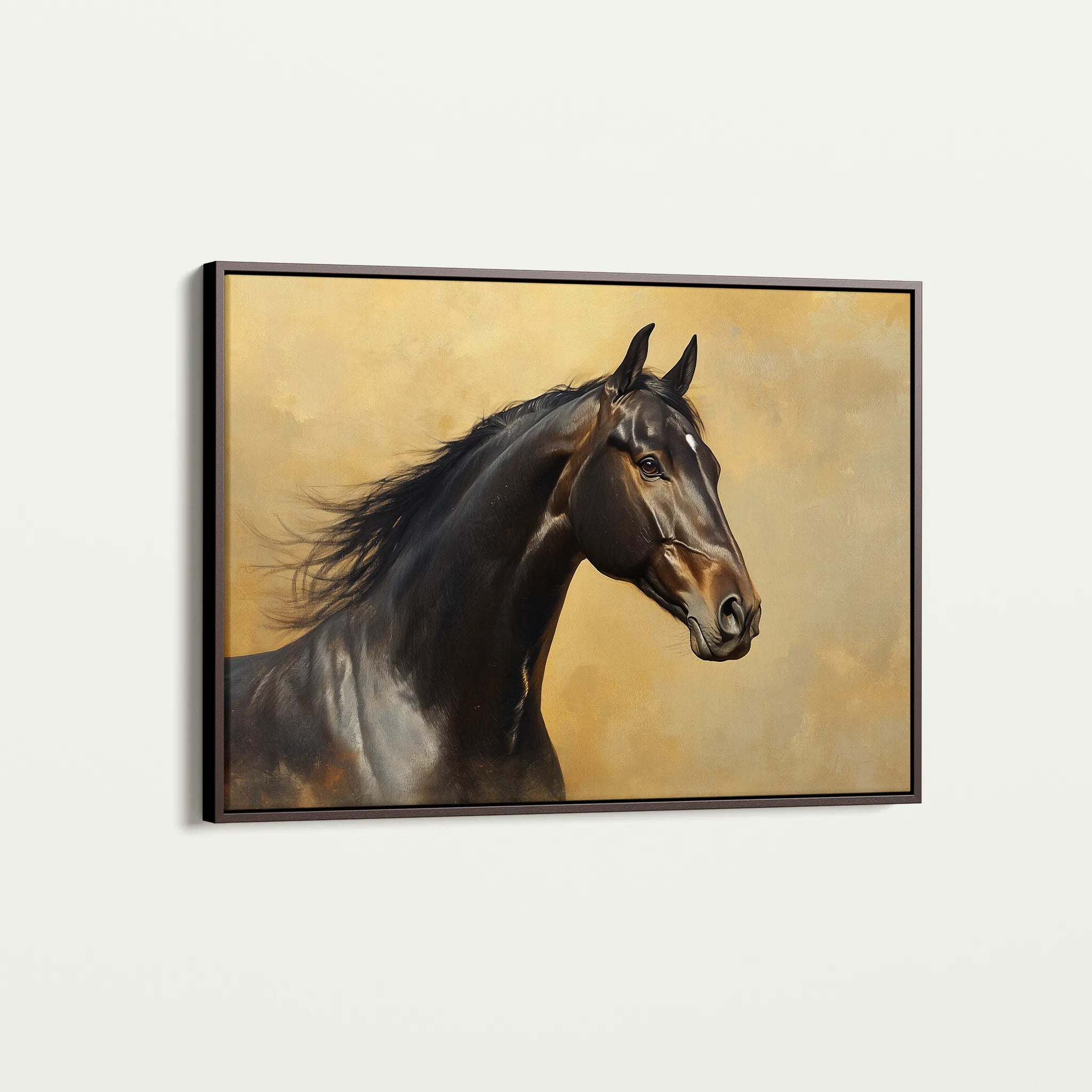 Horses 190 Canvas Art 60 x 40 cm / Black