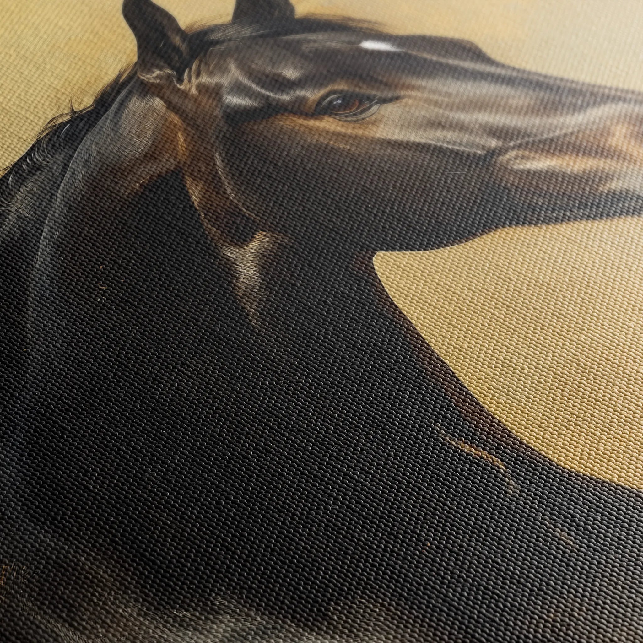 Horses 190 Canvas Art 60 x 40 cm / Black