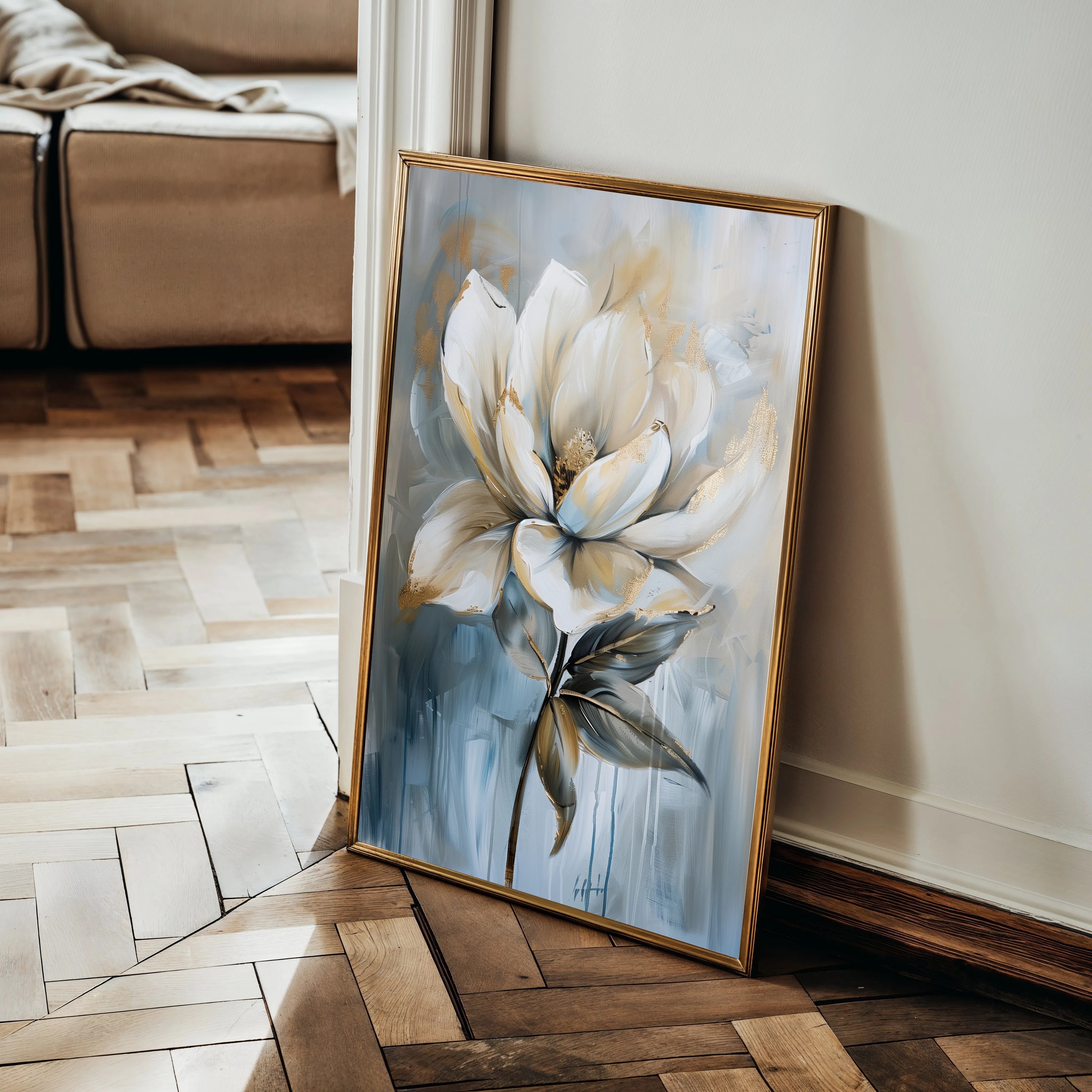 Floral 191 Canvas Art 60 x 40 cm / Black