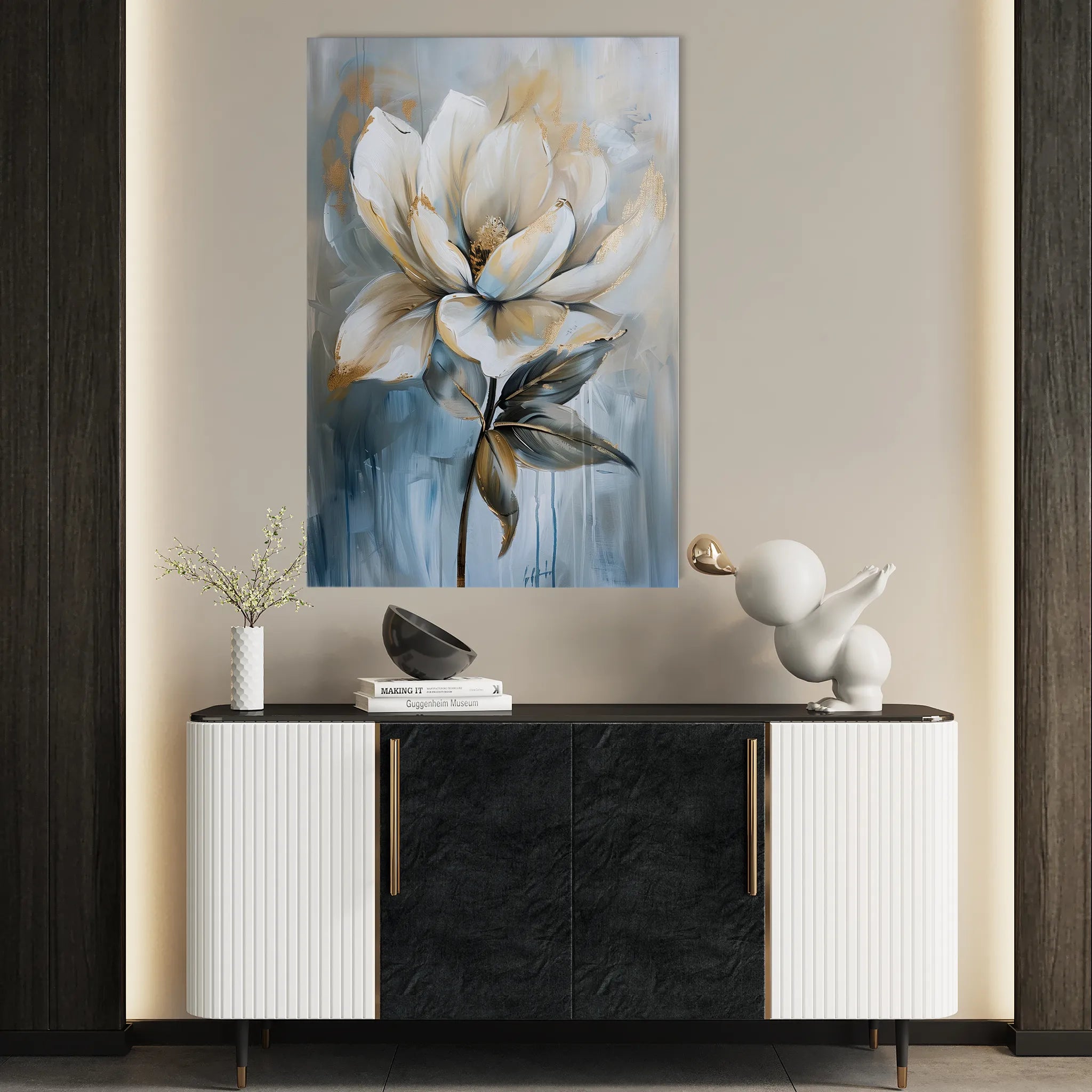 Floral 191 Canvas Art 60 x 40 cm / Black
