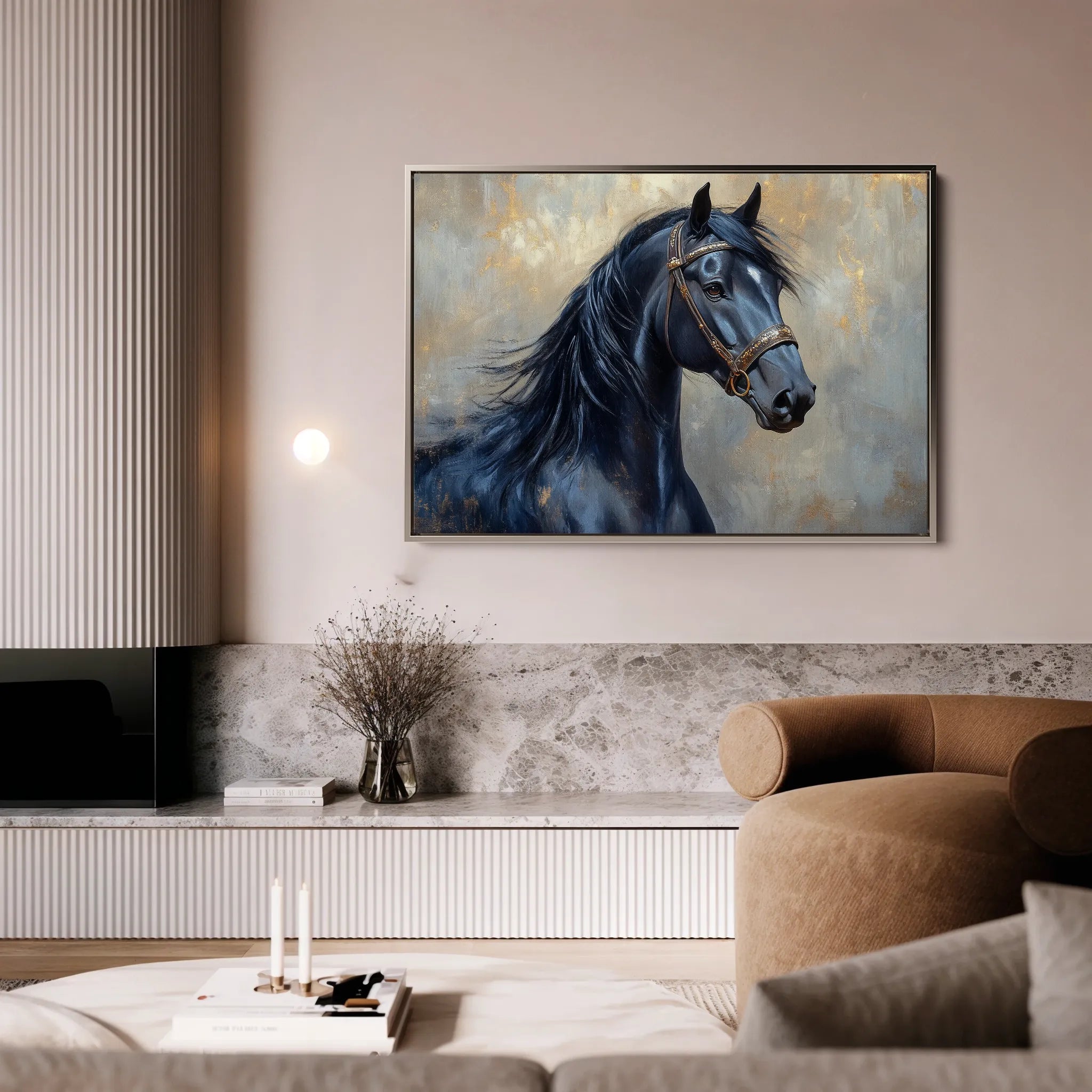 Horses 191 Canvas Art 60 x 40 cm / Black