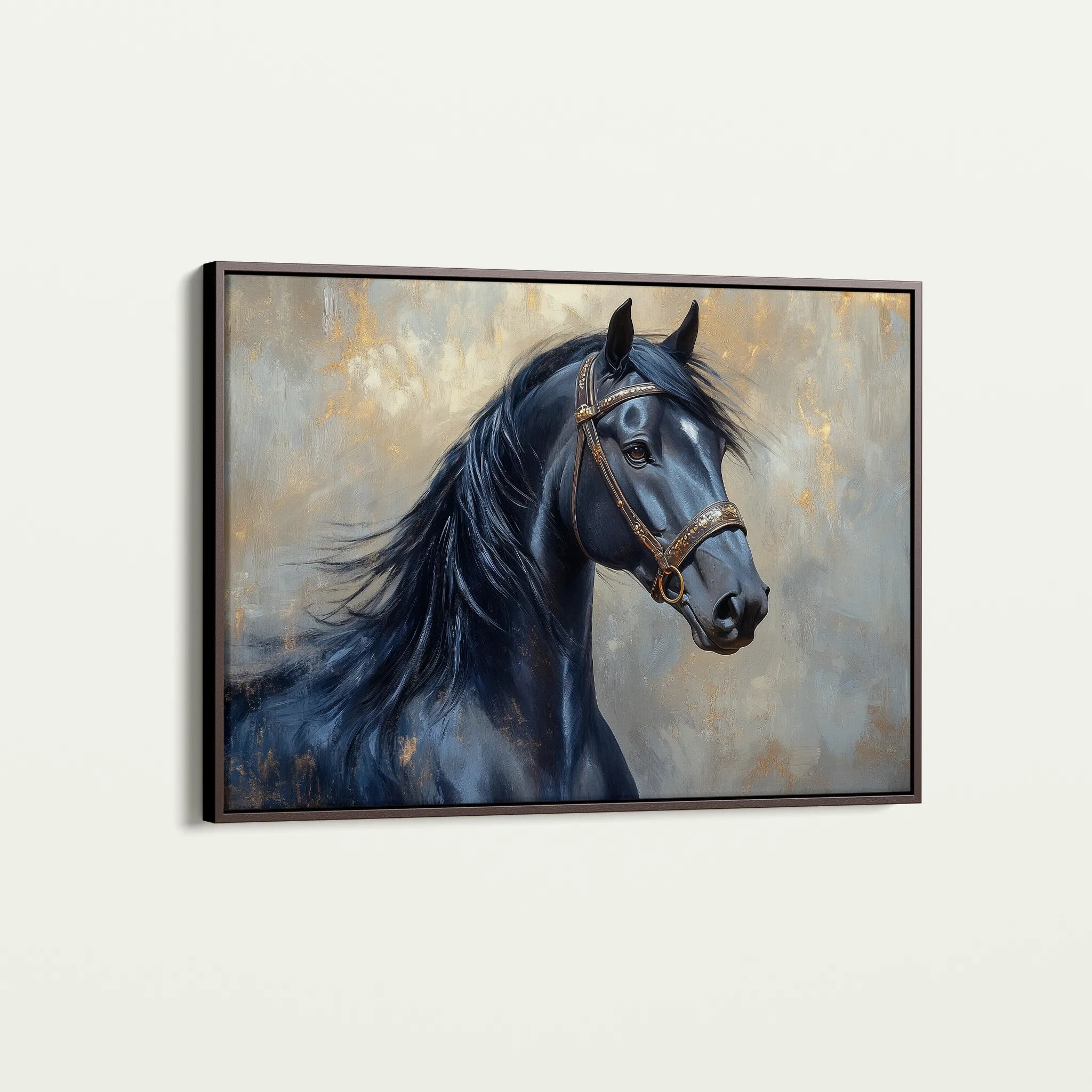 Horses 191 Canvas Art 60 x 40 cm / Black