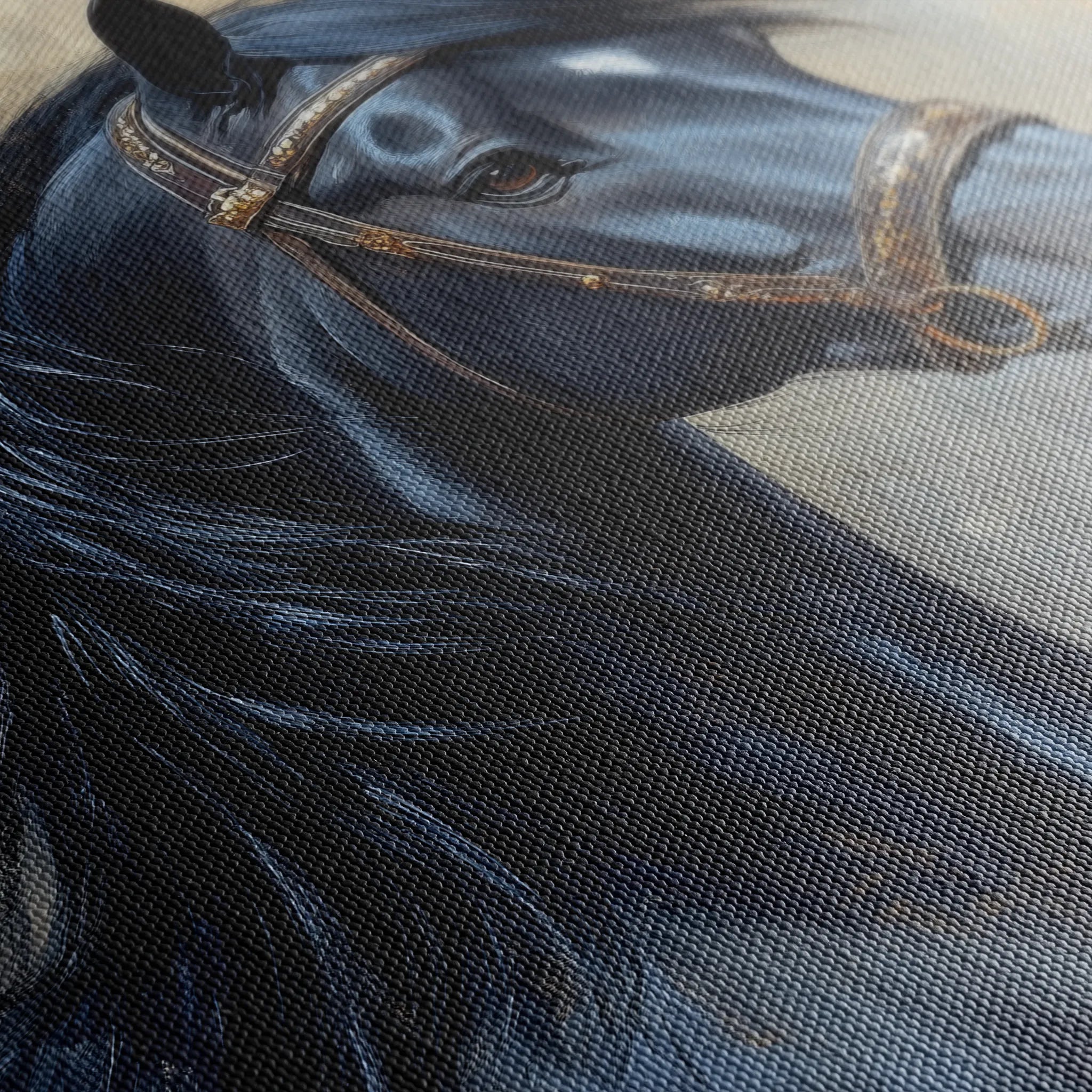 Horses 191 Canvas Art 60 x 40 cm / Black
