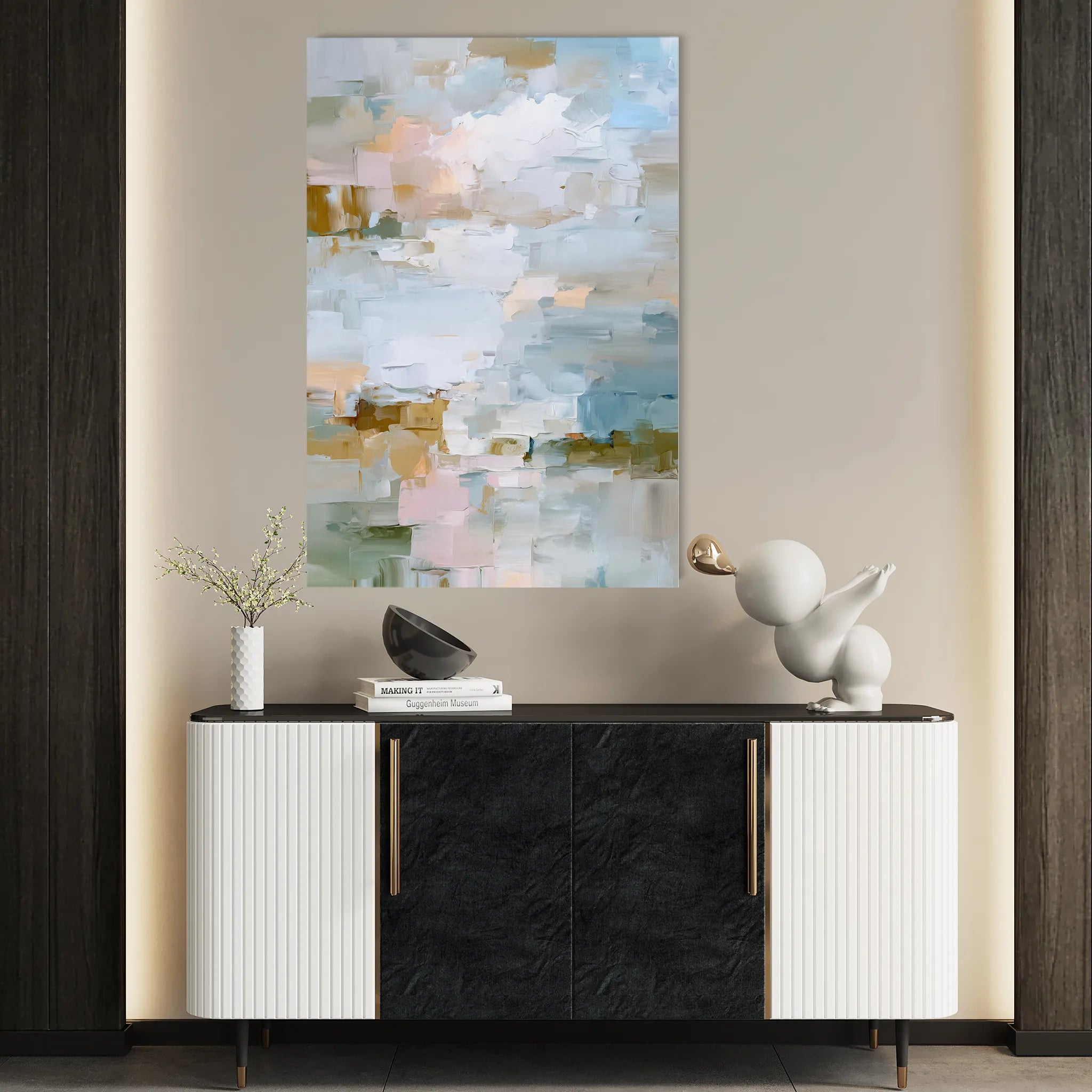 Abstract 1911 Canvas Art 60 x 40 cm / Black