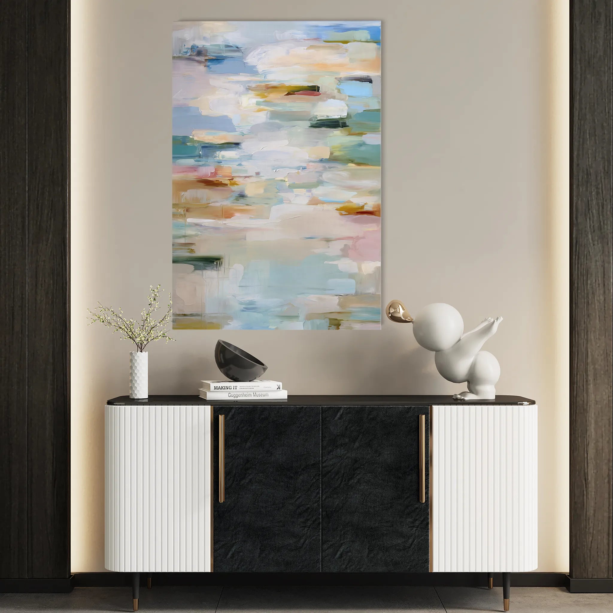 Abstract 1912 Canvas Art 60 x 40 cm / Black