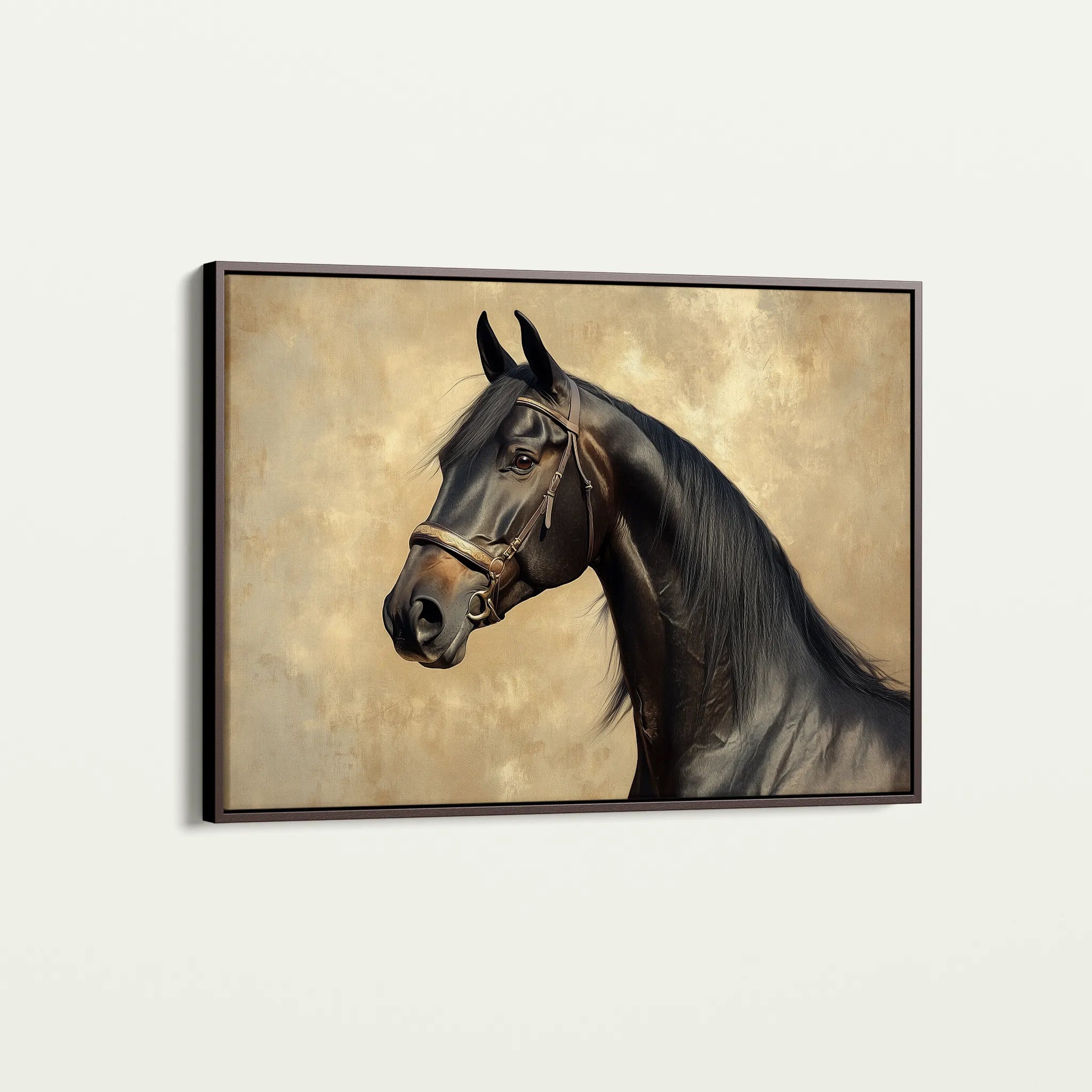Horses 192 Canvas Art 60 x 40 cm / Black