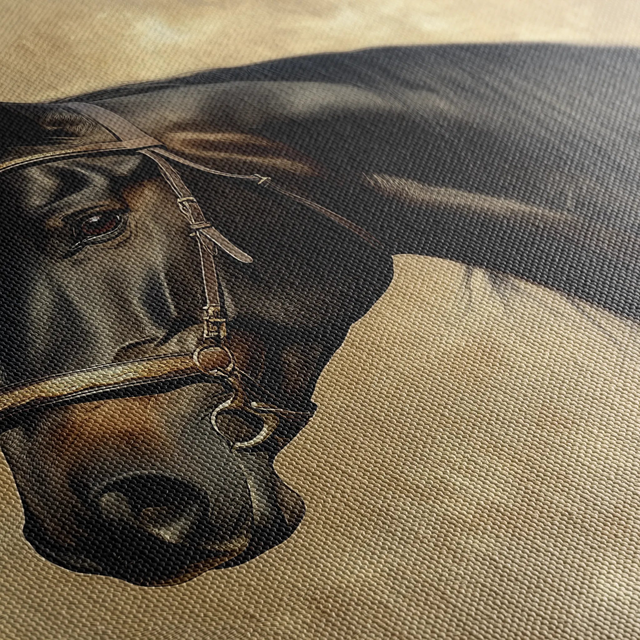 Horses 192 Canvas Art 60 x 40 cm / Black