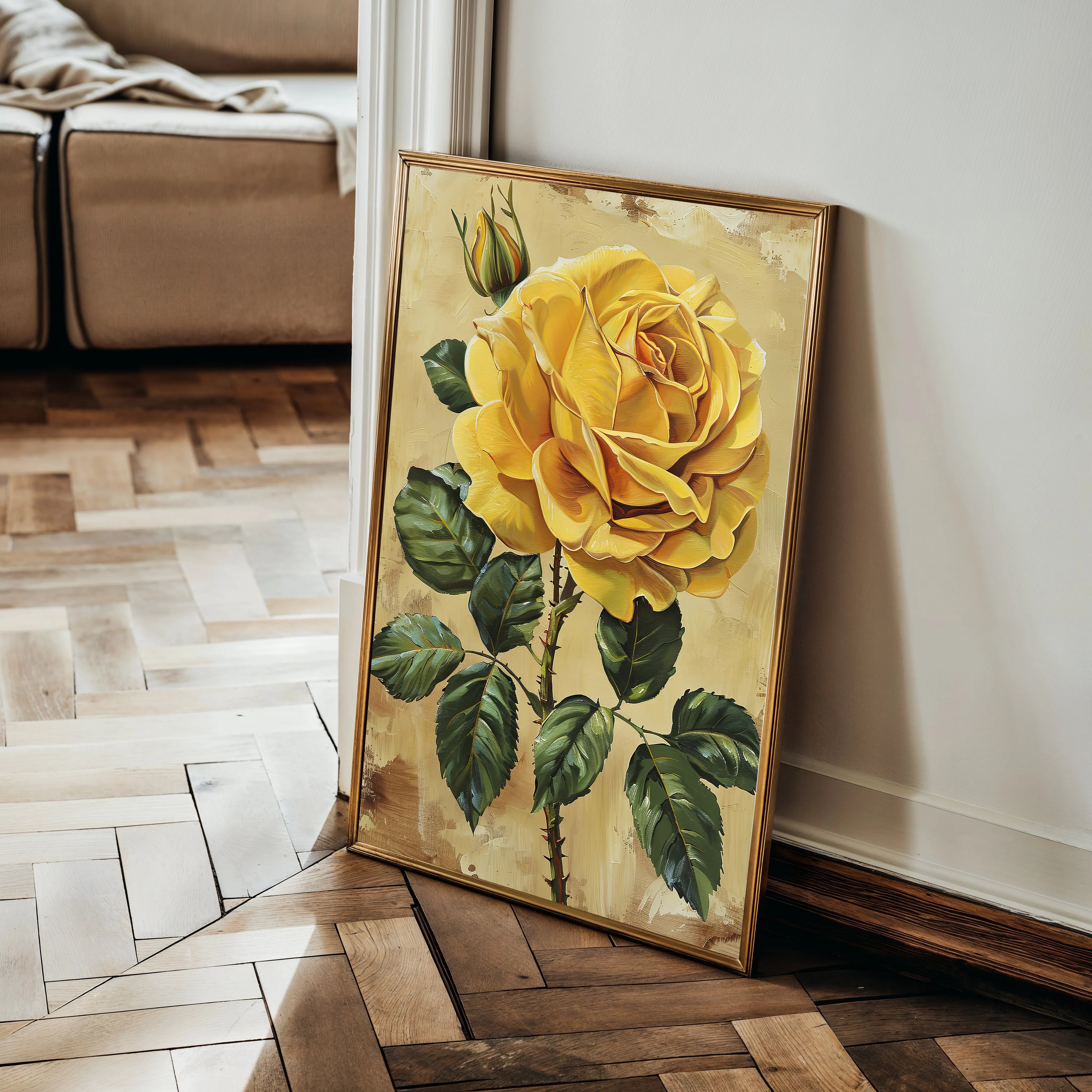 Floral 193 Canvas Art 60 x 40 cm / Black