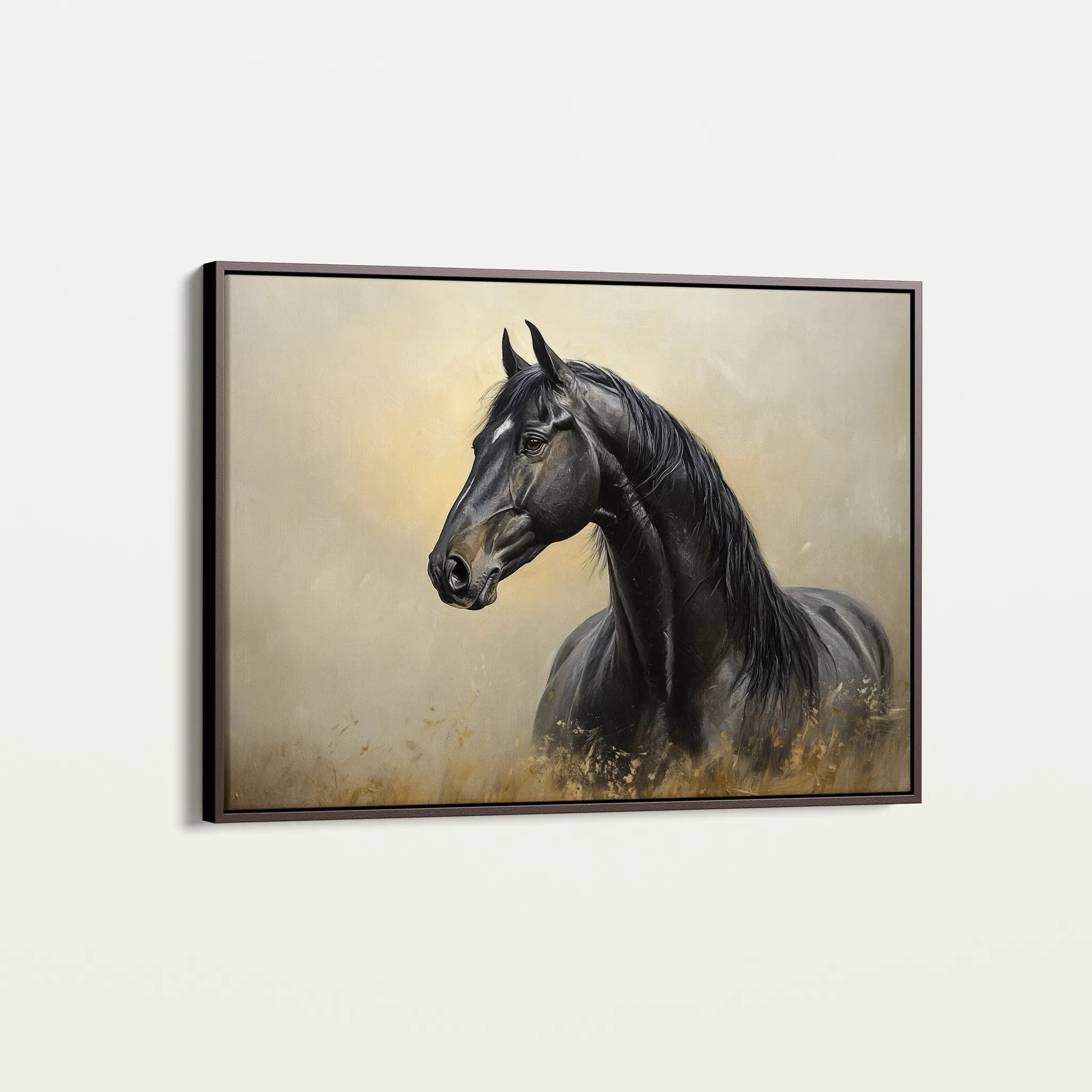 Horses 193 Canvas Art 60 x 40 cm / Black
