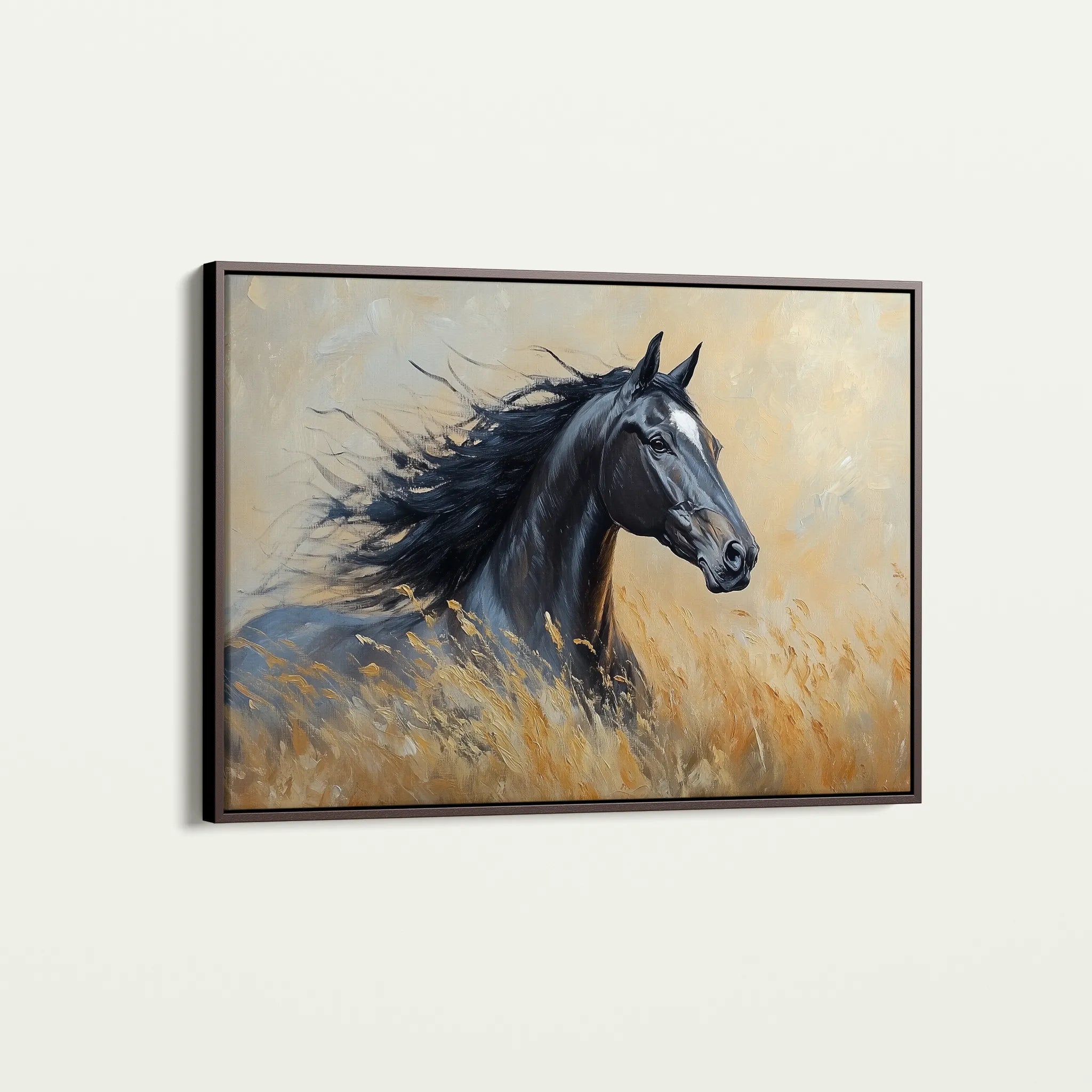 Horses 194 Canvas Art 60 x 40 cm / Black
