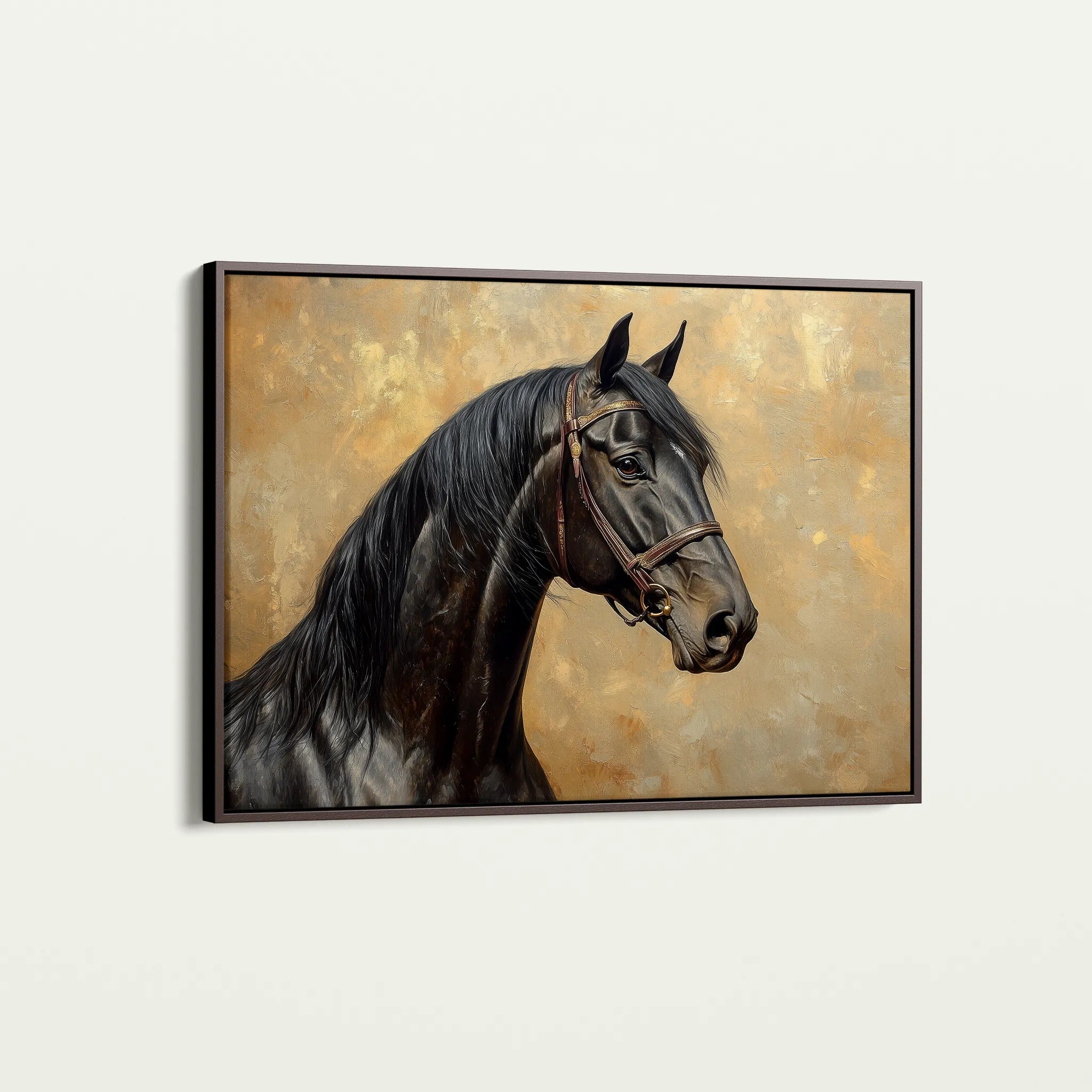 Horses 195 Canvas Art 60 x 40 cm / Black