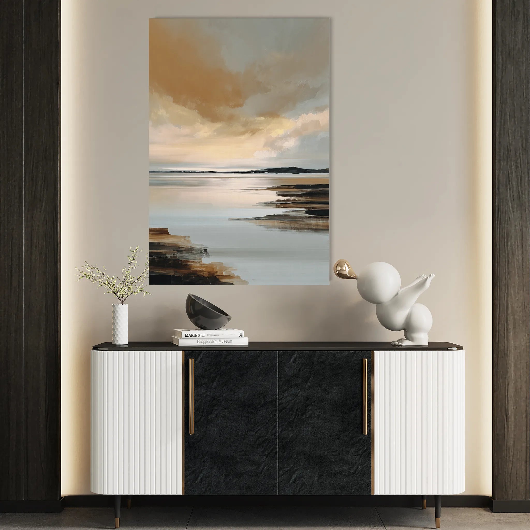 Abstract 1959 Canvas Art 60 x 40 cm / Black