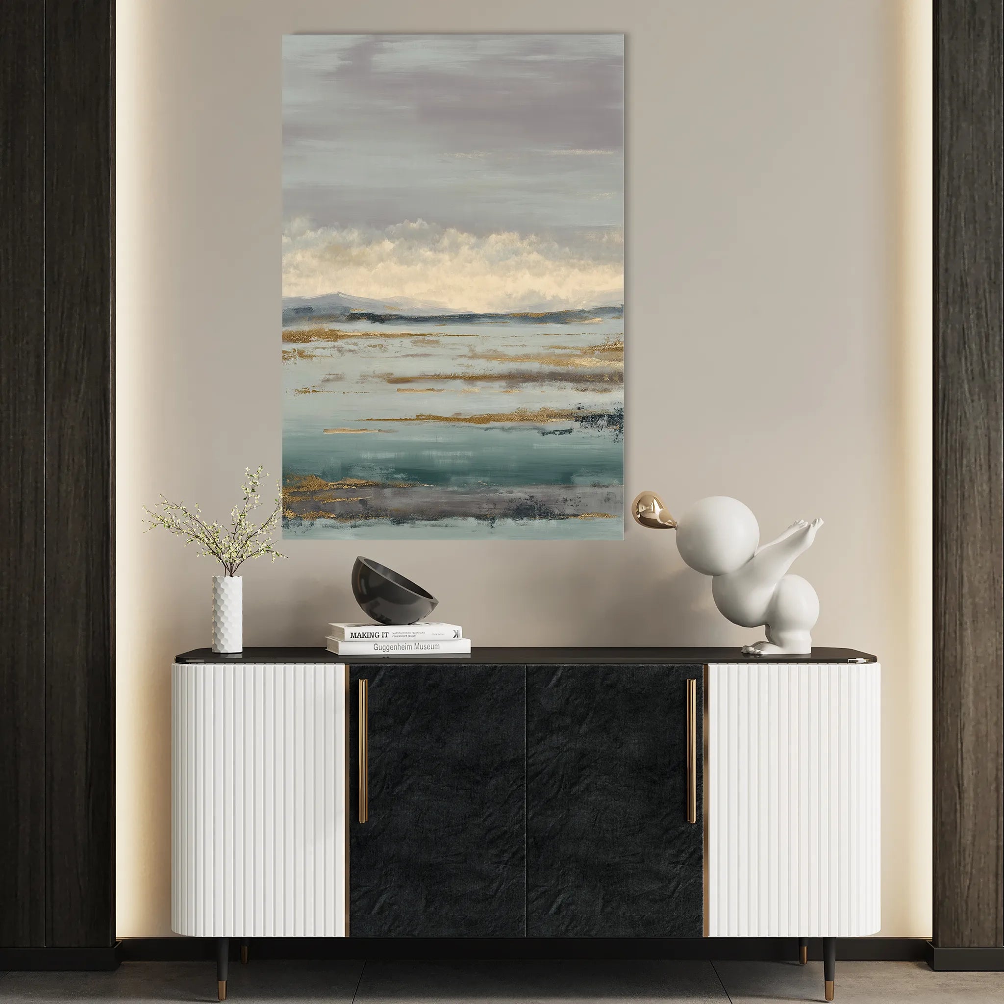 Abstract 1966 Canvas Art 60 x 40 cm / Black