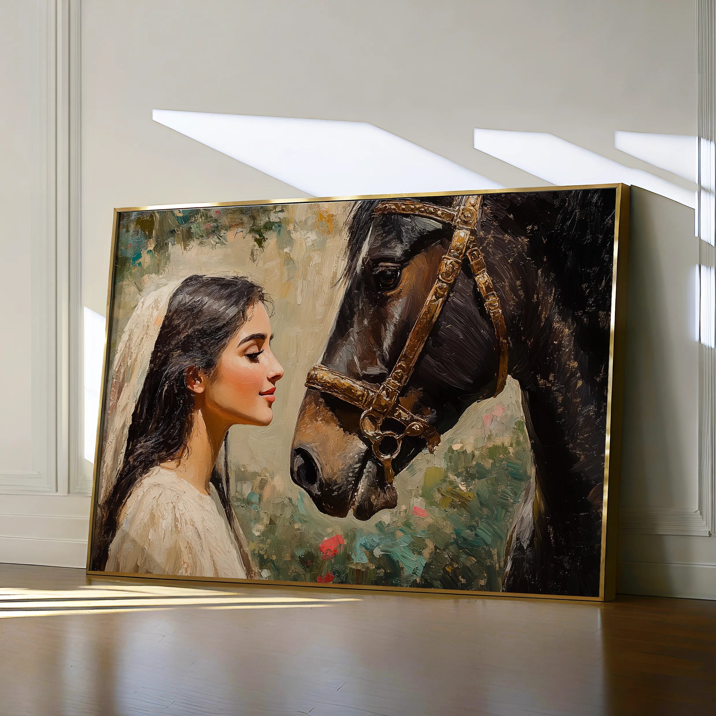 Horses 202 Canvas Art 60 x 40 cm / Black