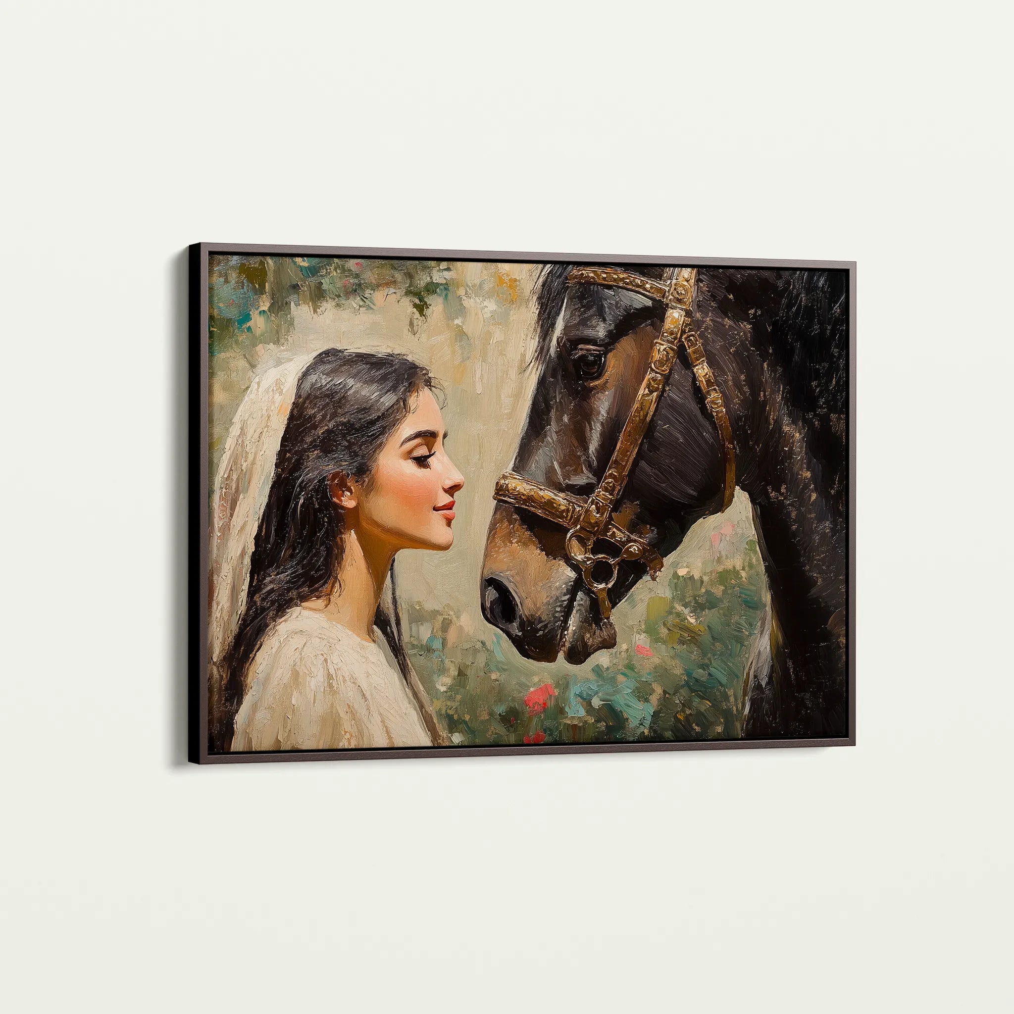 Horses 202 Canvas Art 60 x 40 cm / Black