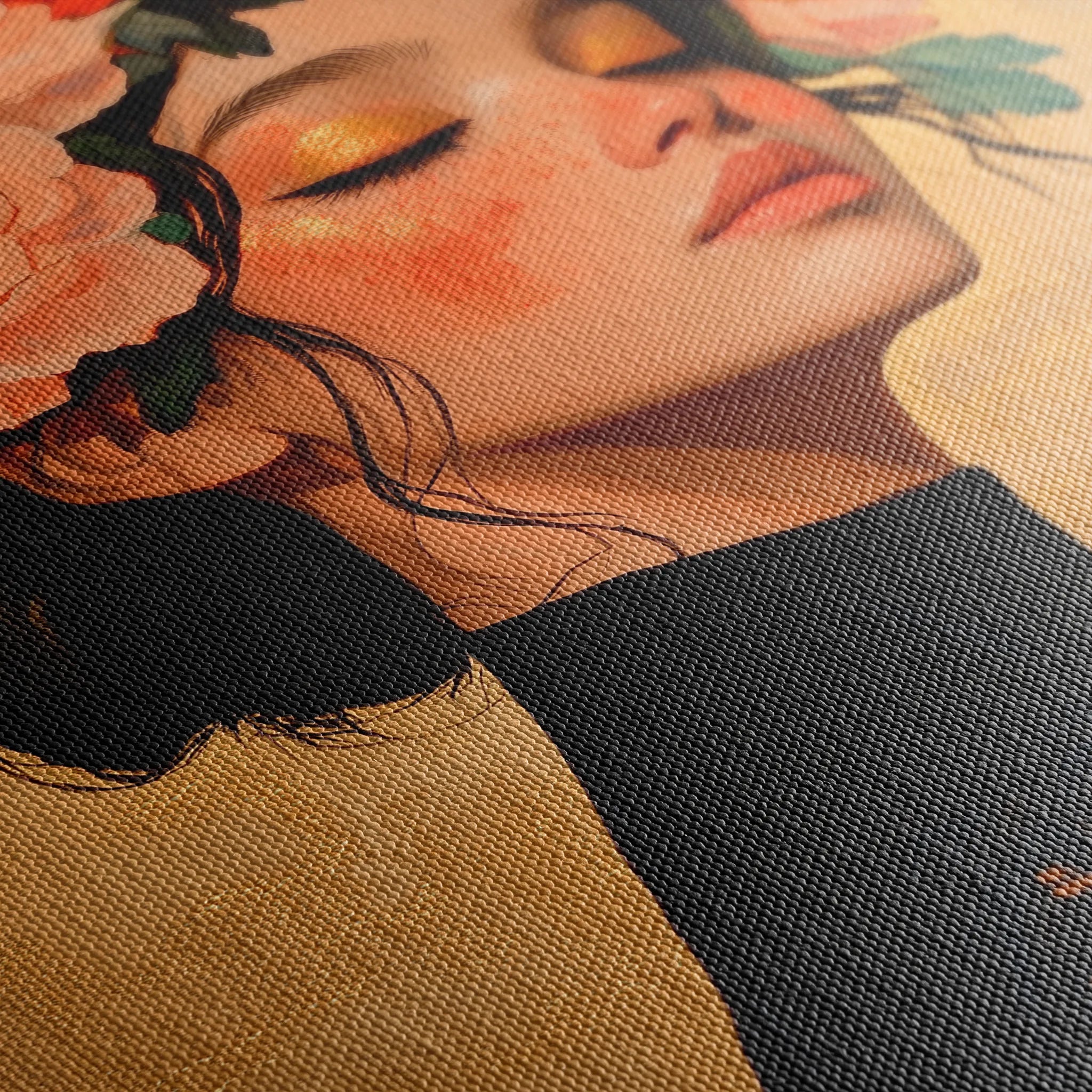 Portrait 202 Canvas Art 60 x 40 cm / Black