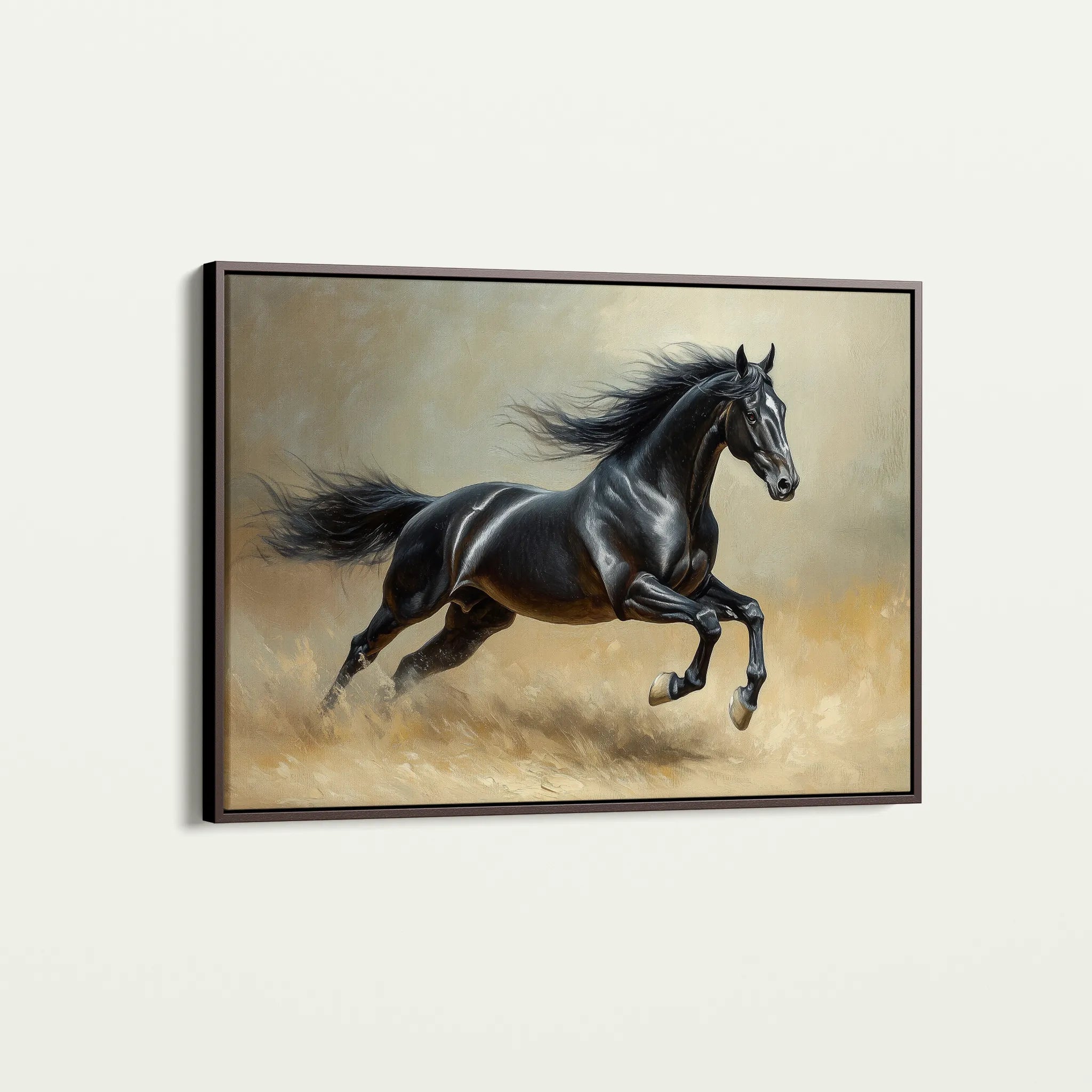 Horses 203 Canvas Art 60 x 40 cm / Black