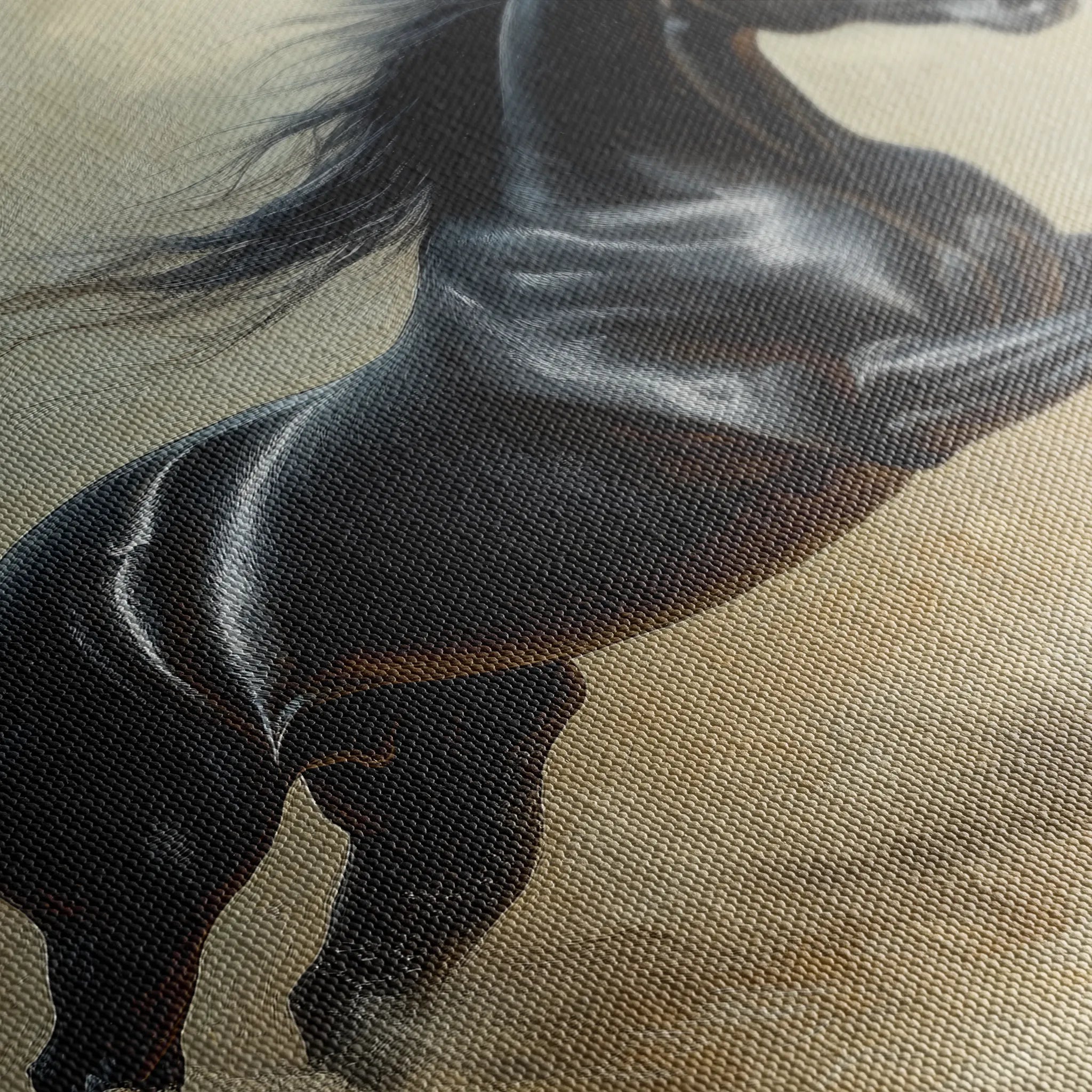 Horses 203 Canvas Art 60 x 40 cm / Black