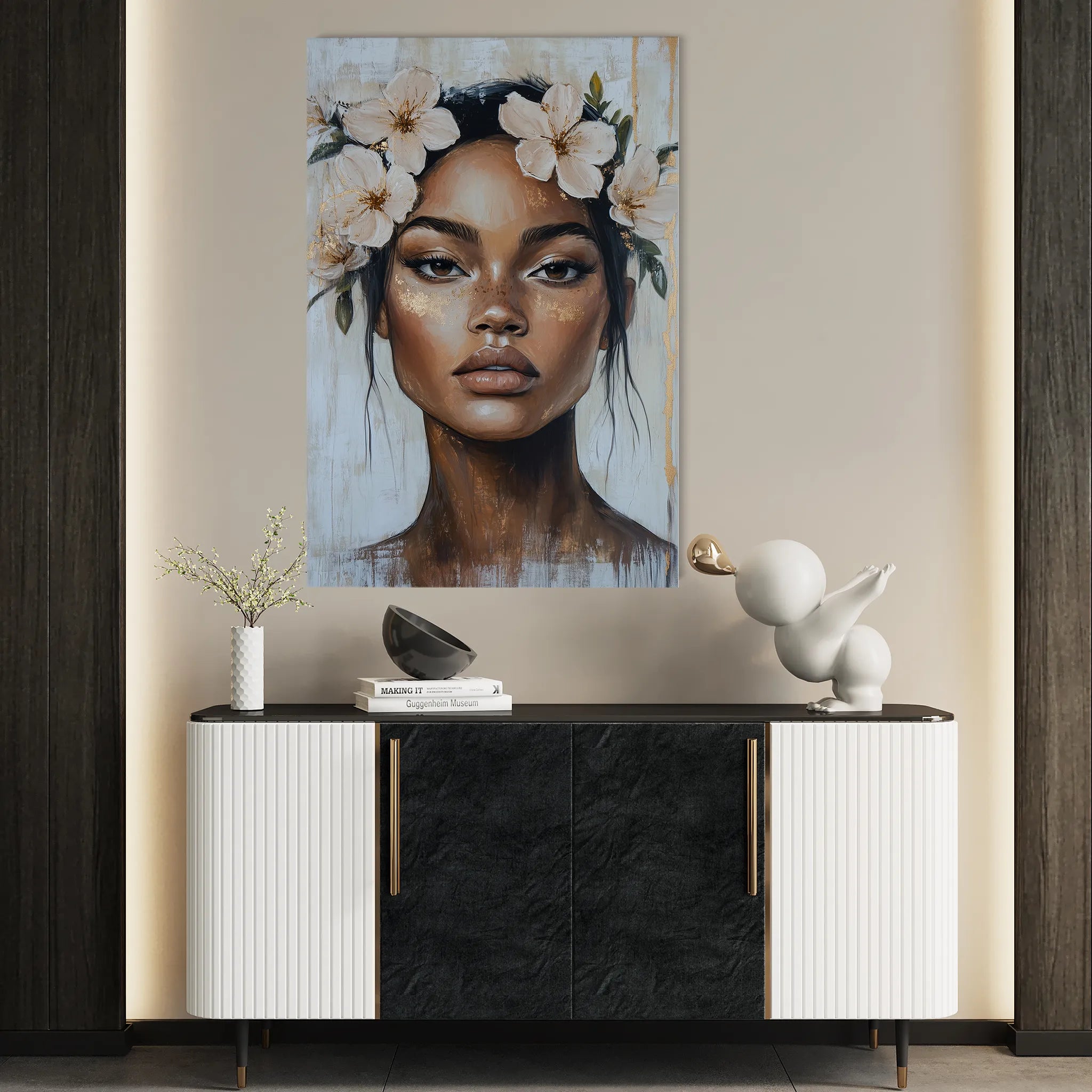 Portrait 204 Canvas Art 60 x 40 cm / Black