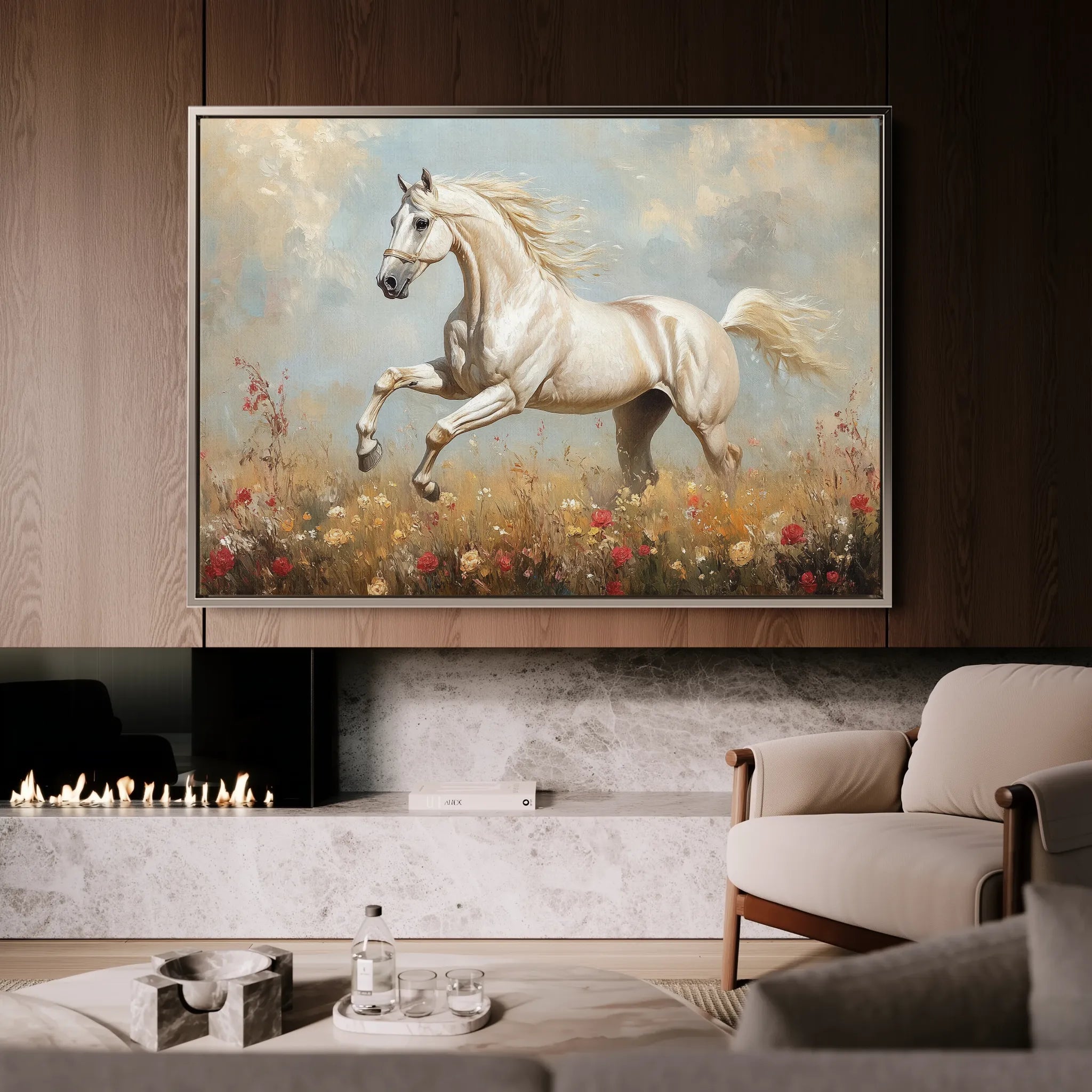 Horses 205 Canvas Art 60 x 40 cm / Black