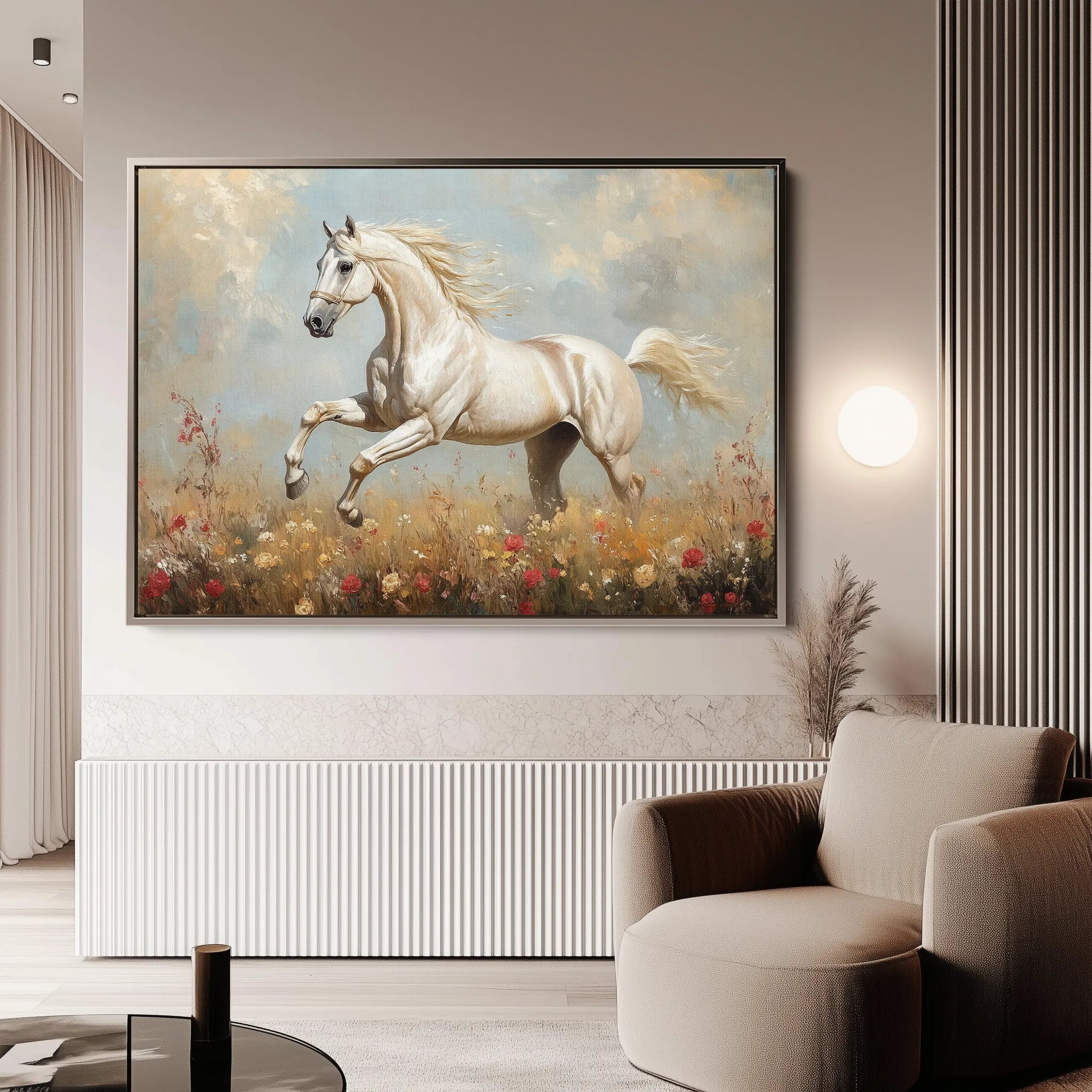Horses 205 Canvas Art 60 x 40 cm / Black