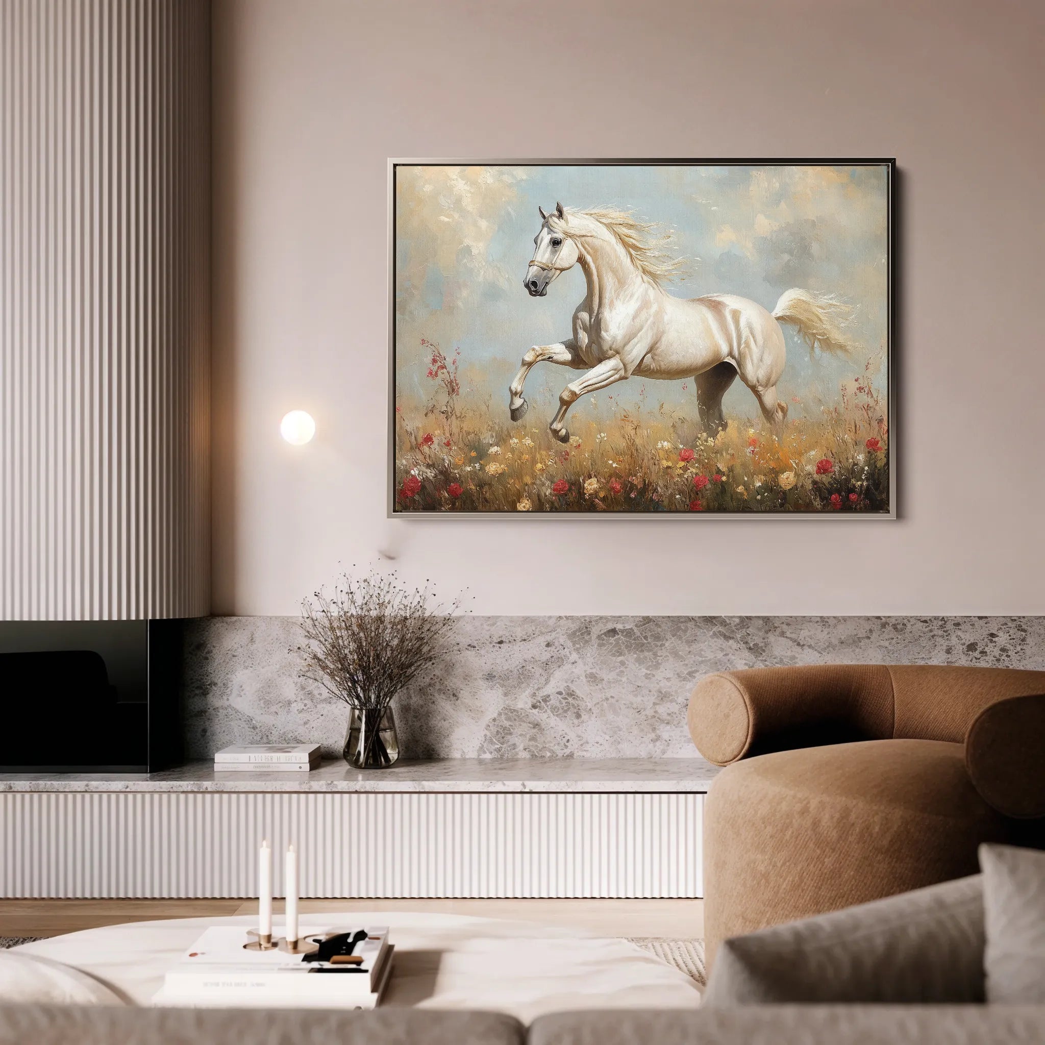 Horses 205 Canvas Art 60 x 40 cm / Black