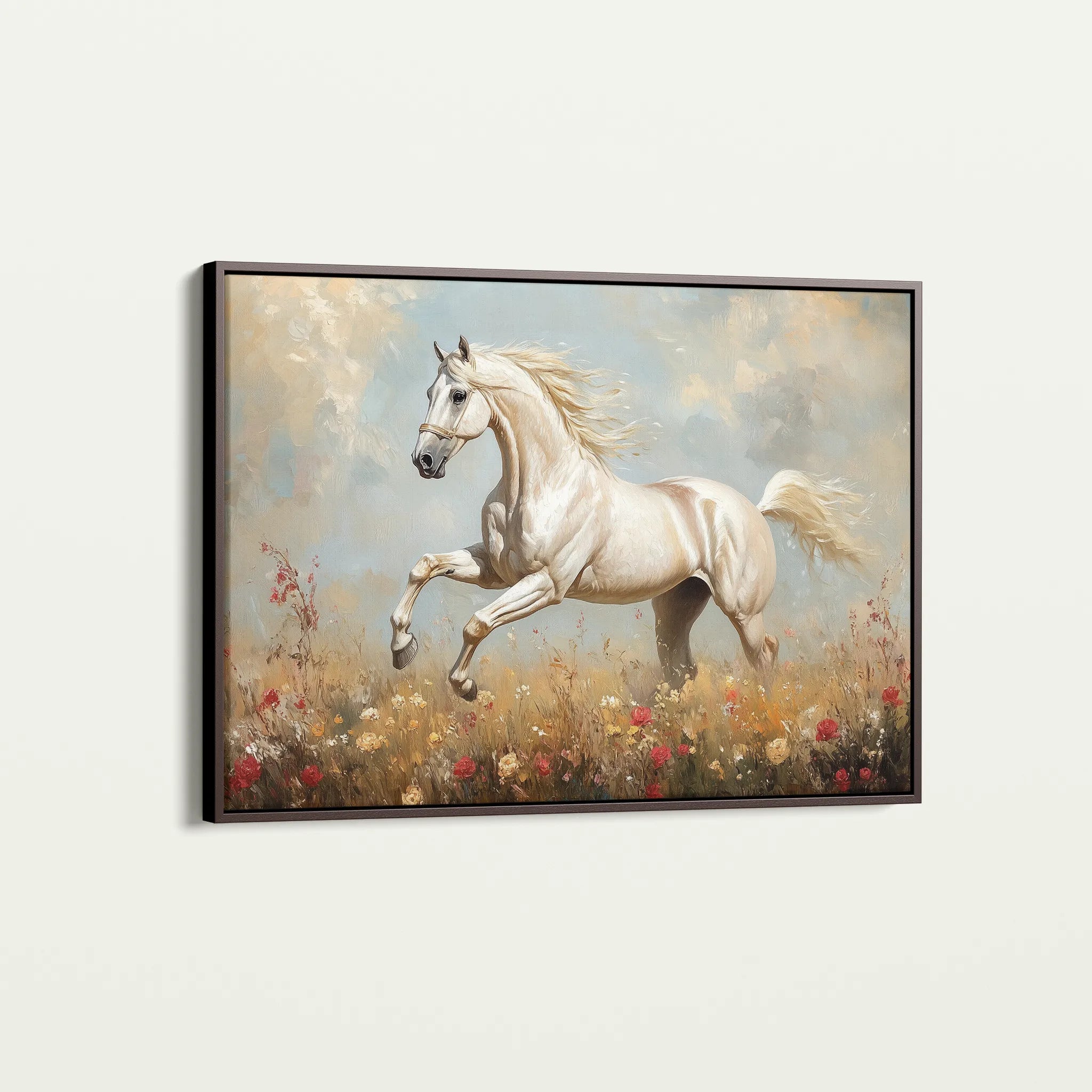 Horses 205 Canvas Art 60 x 40 cm / Black