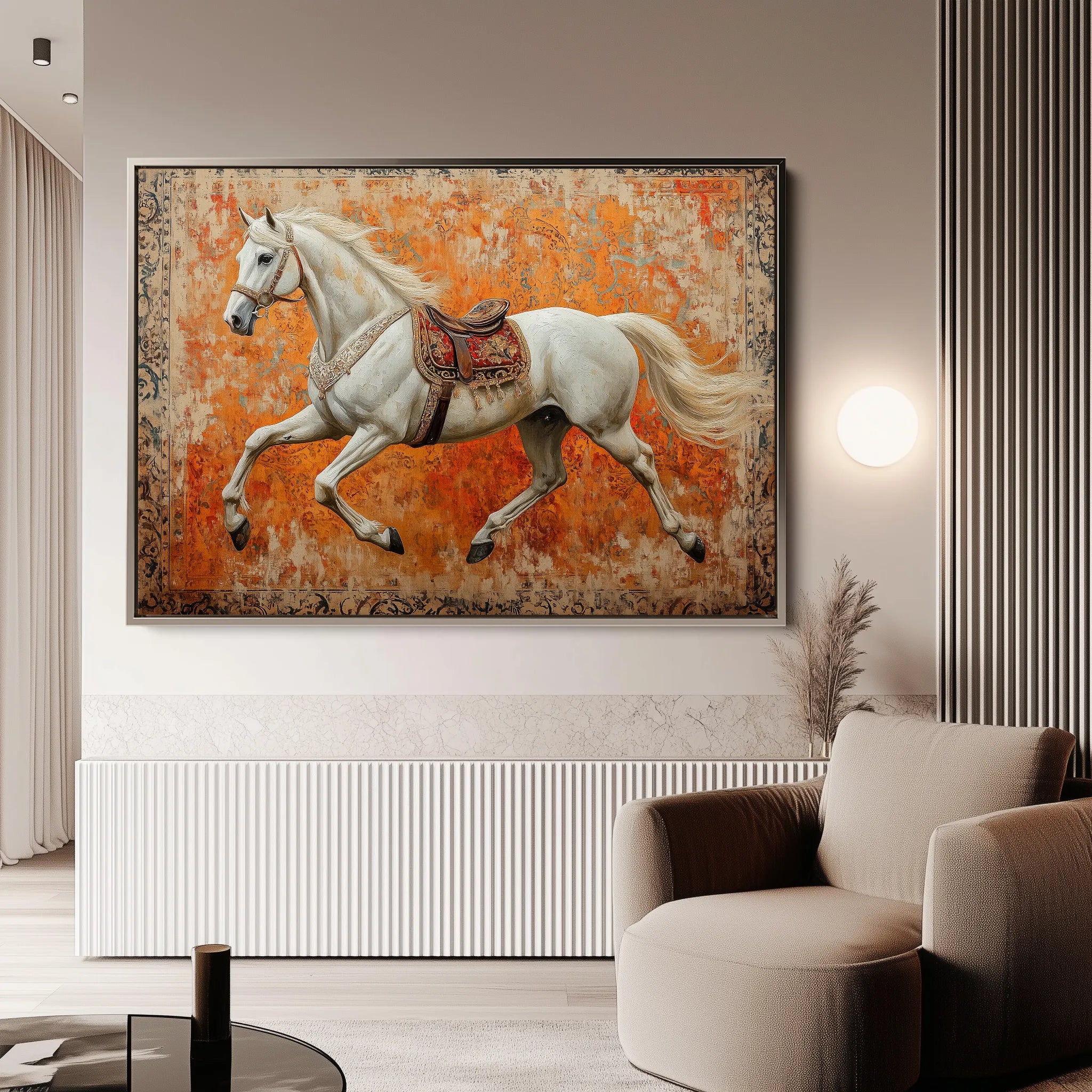 Horses 206 Canvas Art 60 x 40 cm / Black